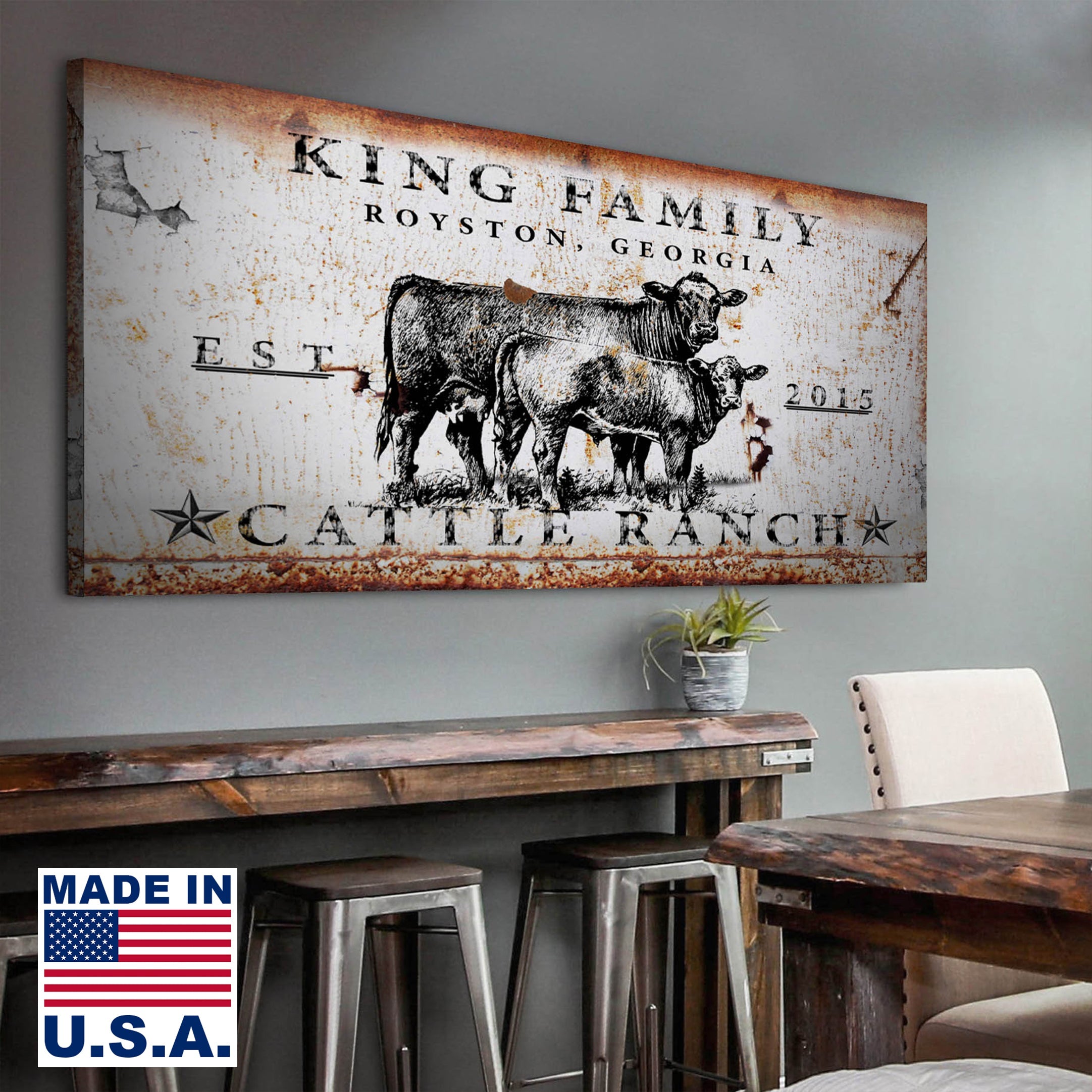 Cattle Ranch Sign II on sale at MyriadMart