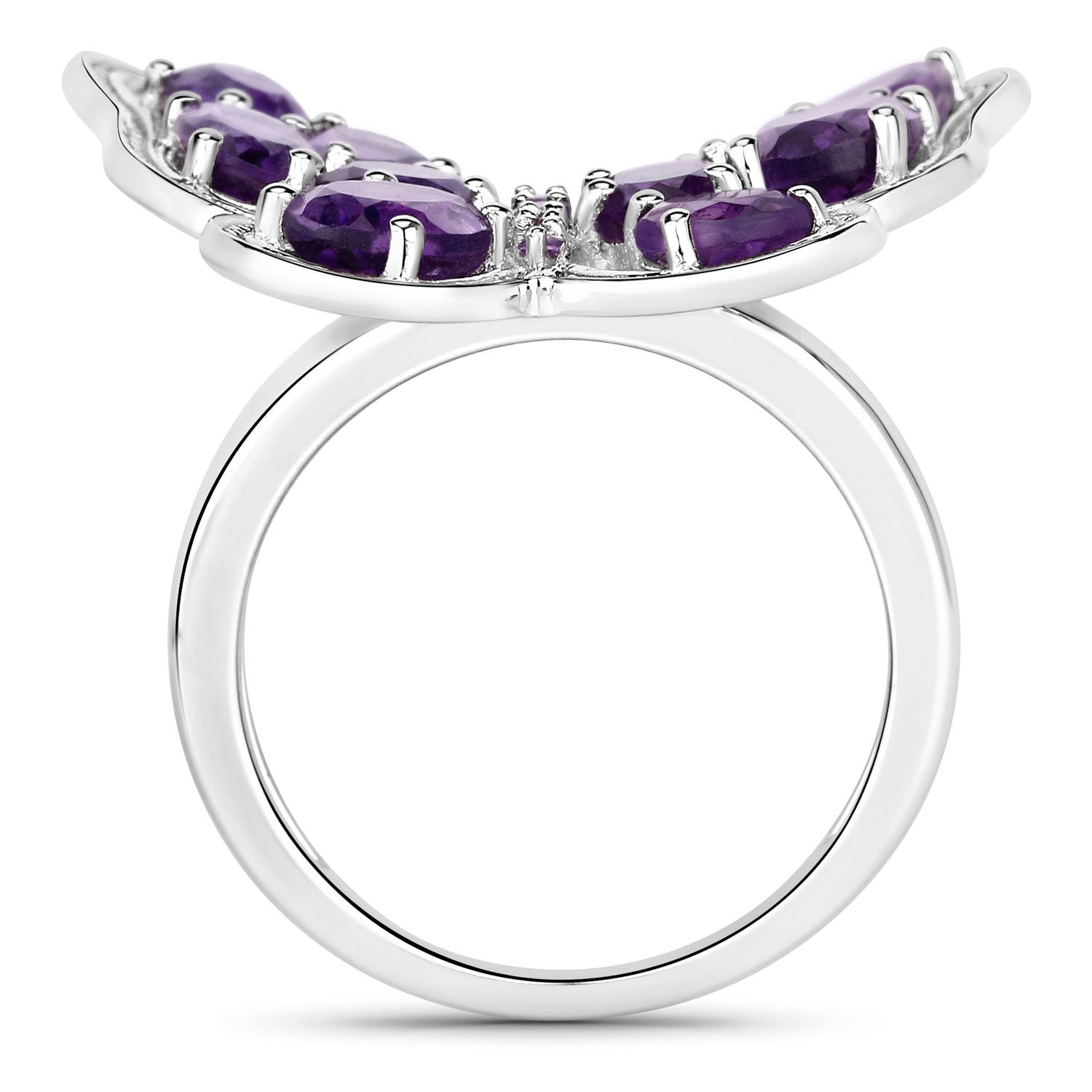 4.32 Carat Genuine Amethyst .925 Sterling Silver Ring on sale at MyriadMart