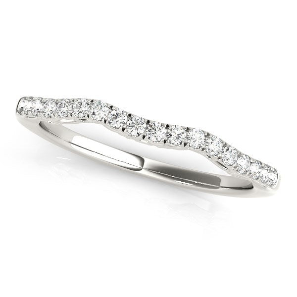 14k White Gold Wave Motif Diamond Wedding Band 1/5 cttw on sale at MyriadMart