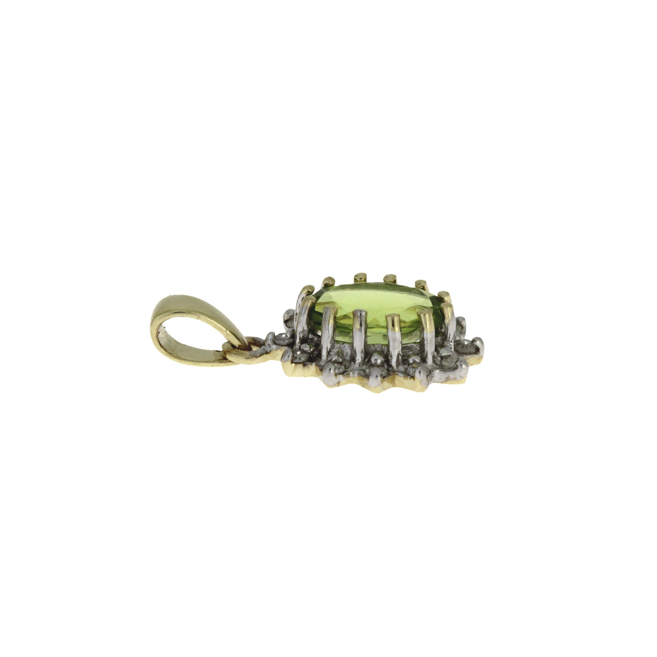 .96ct Peridot Diamond Fashion Pendants 10KT Yellow Gold on sale at MyriadMart