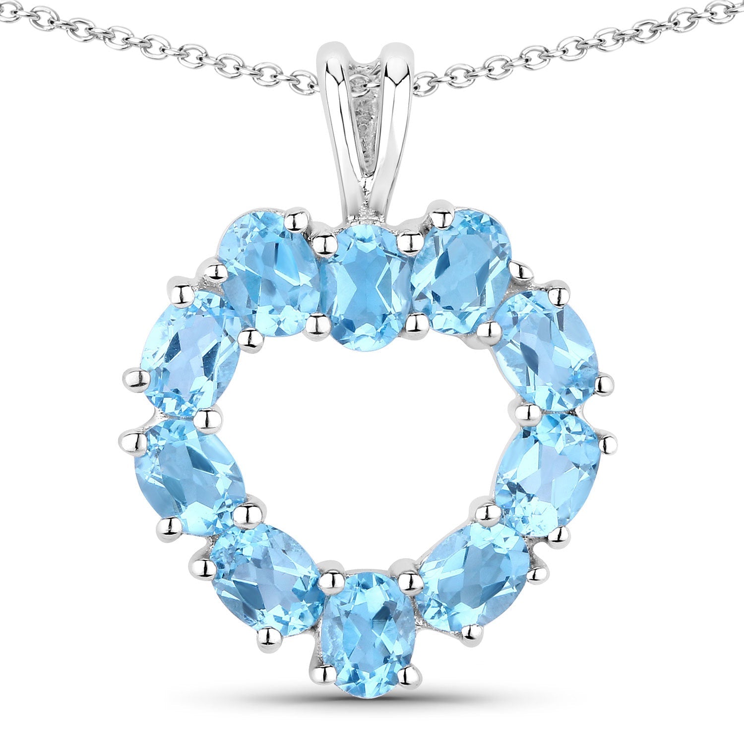 1.90 Carat Genuine Swiss Blue Topaz .925 Sterling Silver Pendant on sale at MyriadMart