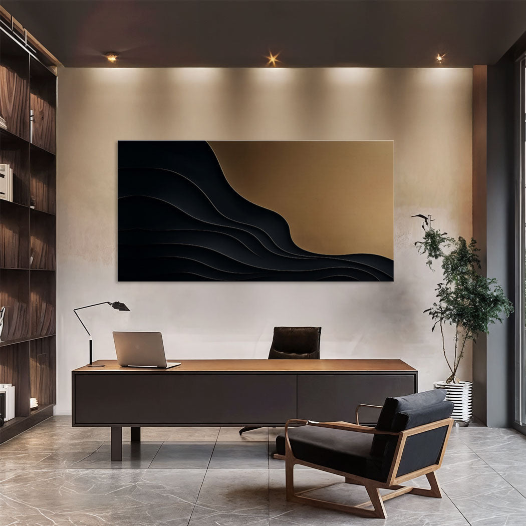 Black And Gold Minimalist Abstract X on sale at MyriadMart