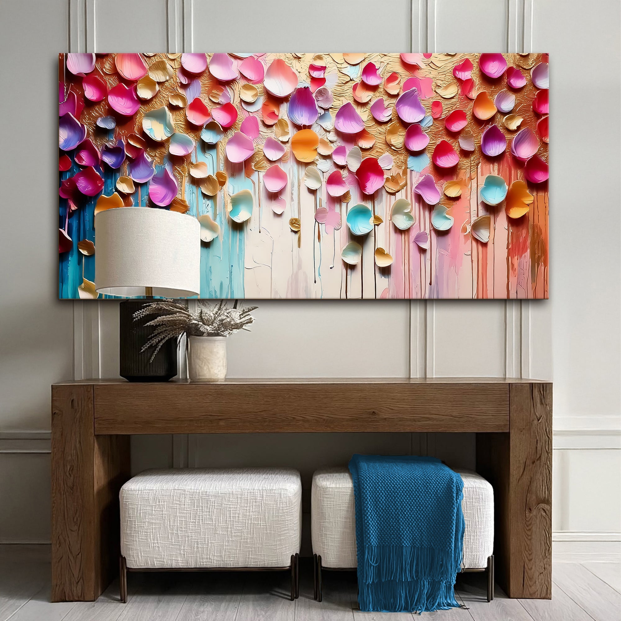 Vibrant Petals Impasto Wall Art on sale at MyriadMart