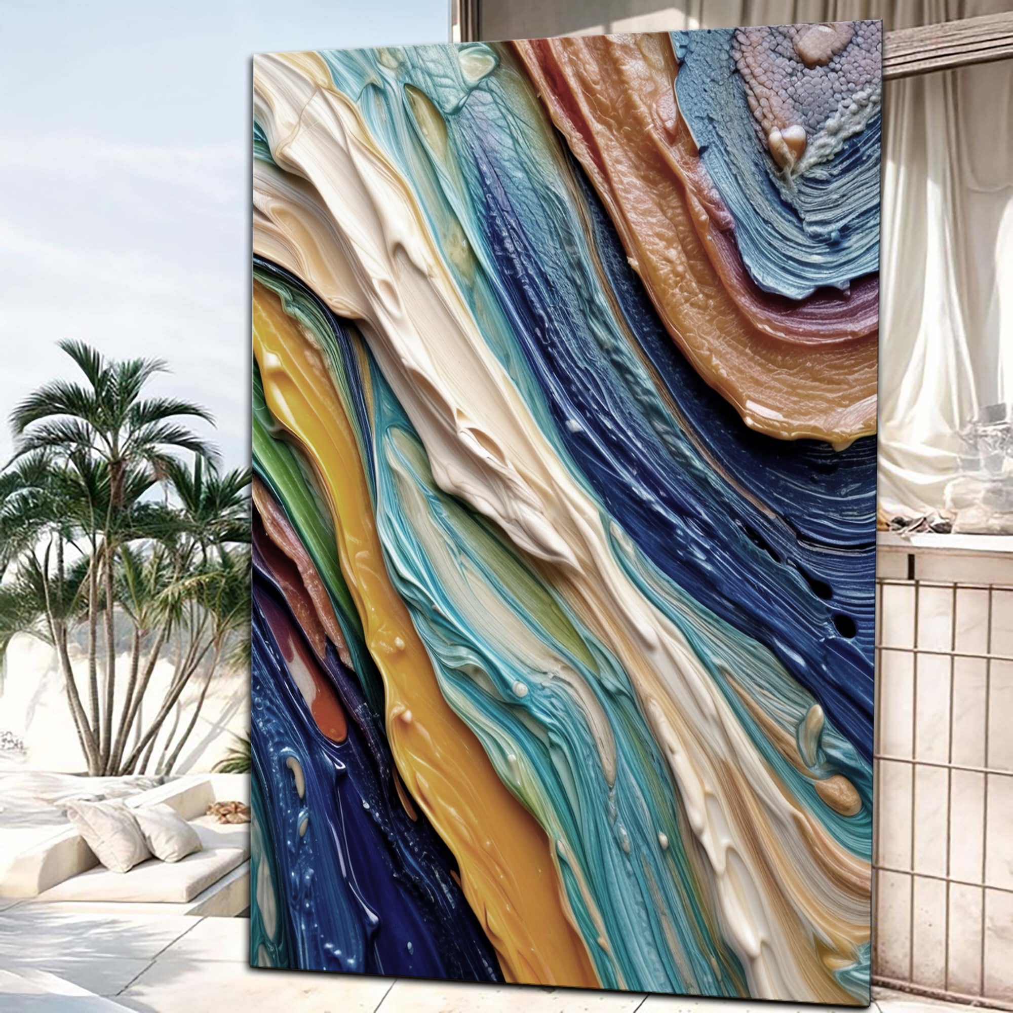 Ocean Waves Impasto Wall Art on sale at MyriadMart