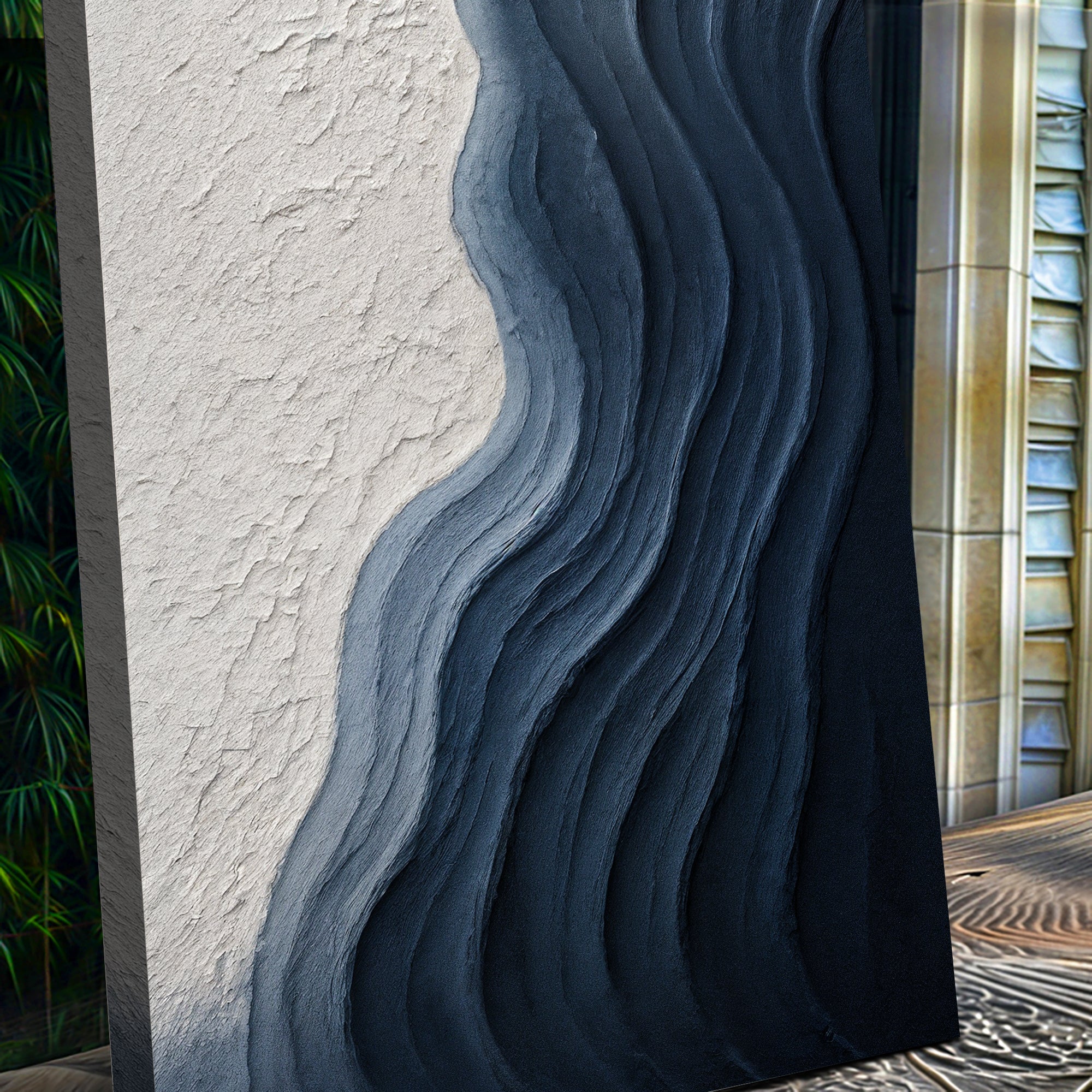 Abstract Minimalist Wave Impasto Wall Art on sale at MyriadMart