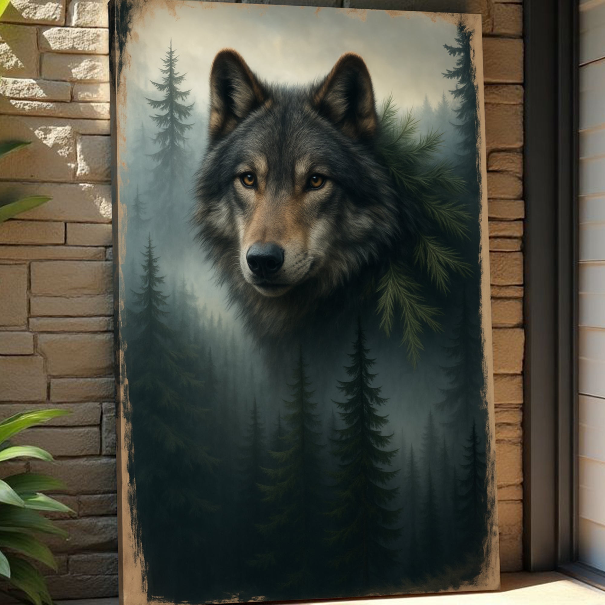 Wolf Double Exposure Wall Art V on sale at MyriadMart