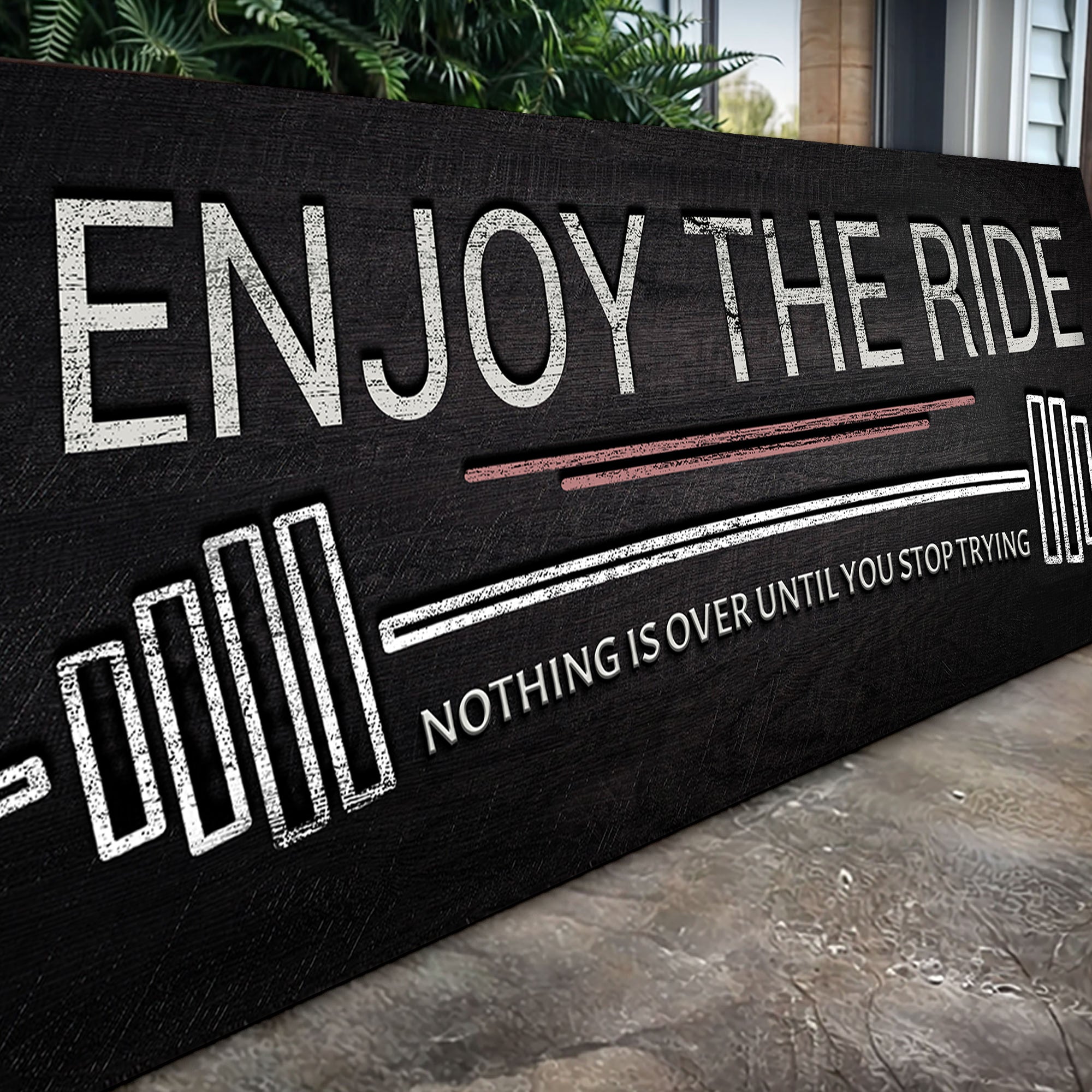 Enjoy The Ride Gym Sign on sale at MyriadMart