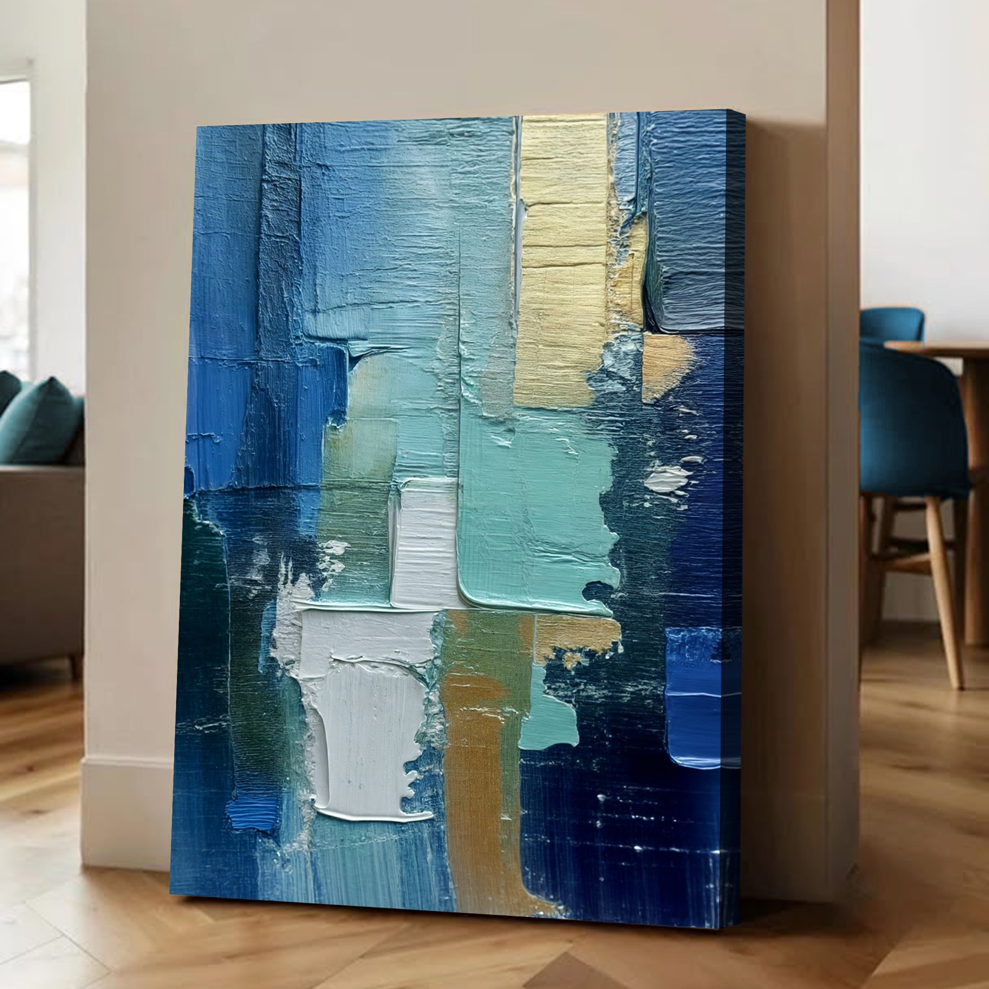 Abstract Blue Green Patterns Wall Art on sale at MyriadMart