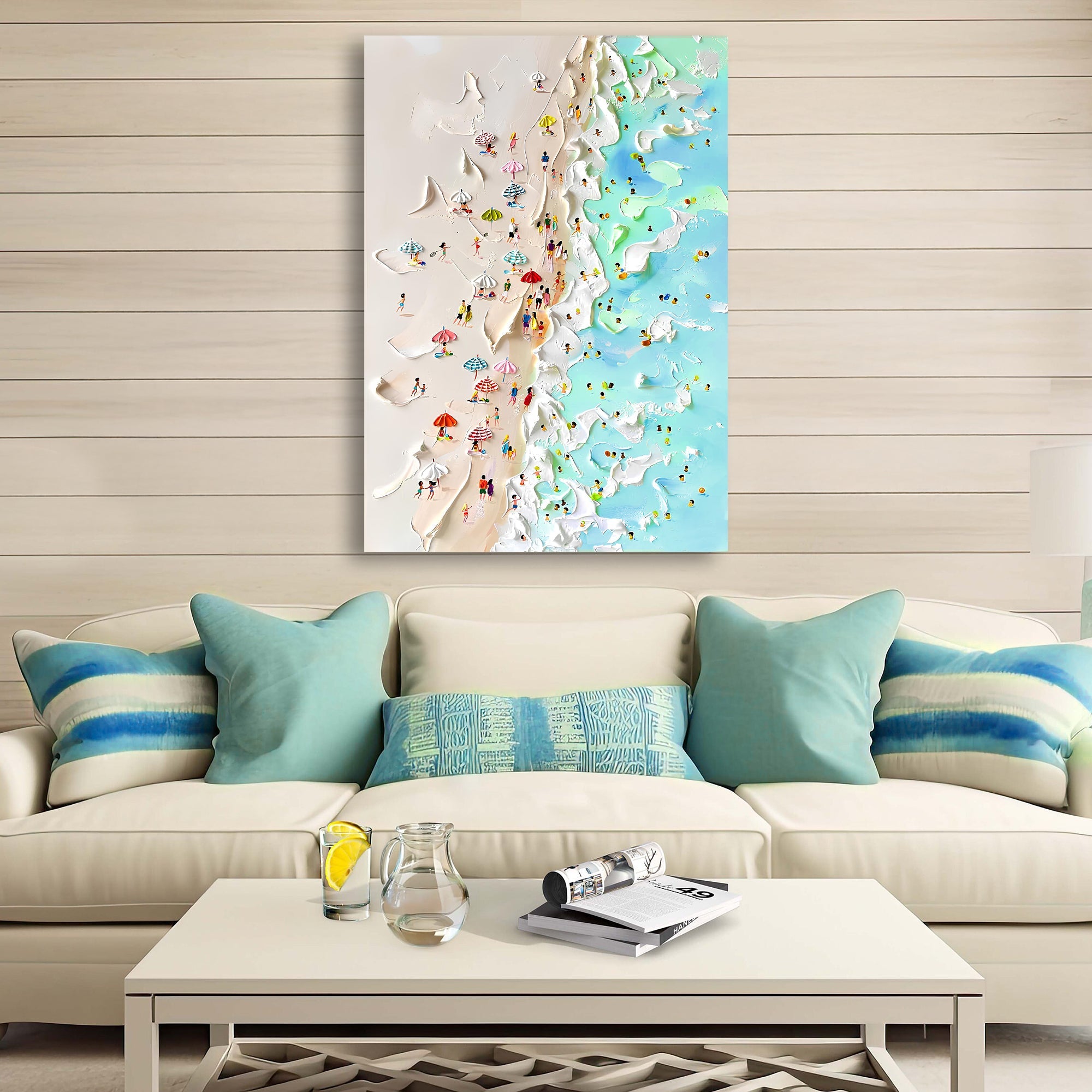 Beachfront Painting Coastal Wall Art on sale at MyriadMart