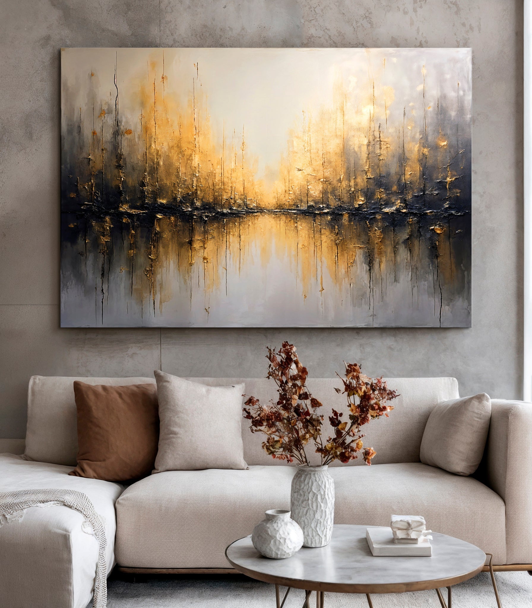 Golden Reflections Abstract Wall Art on sale at MyriadMart