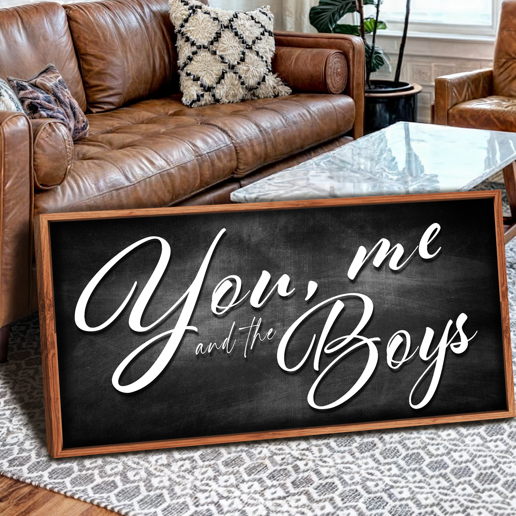 You Me and the Boys Farmhouse Family Sign II on sale at MyriadMart
