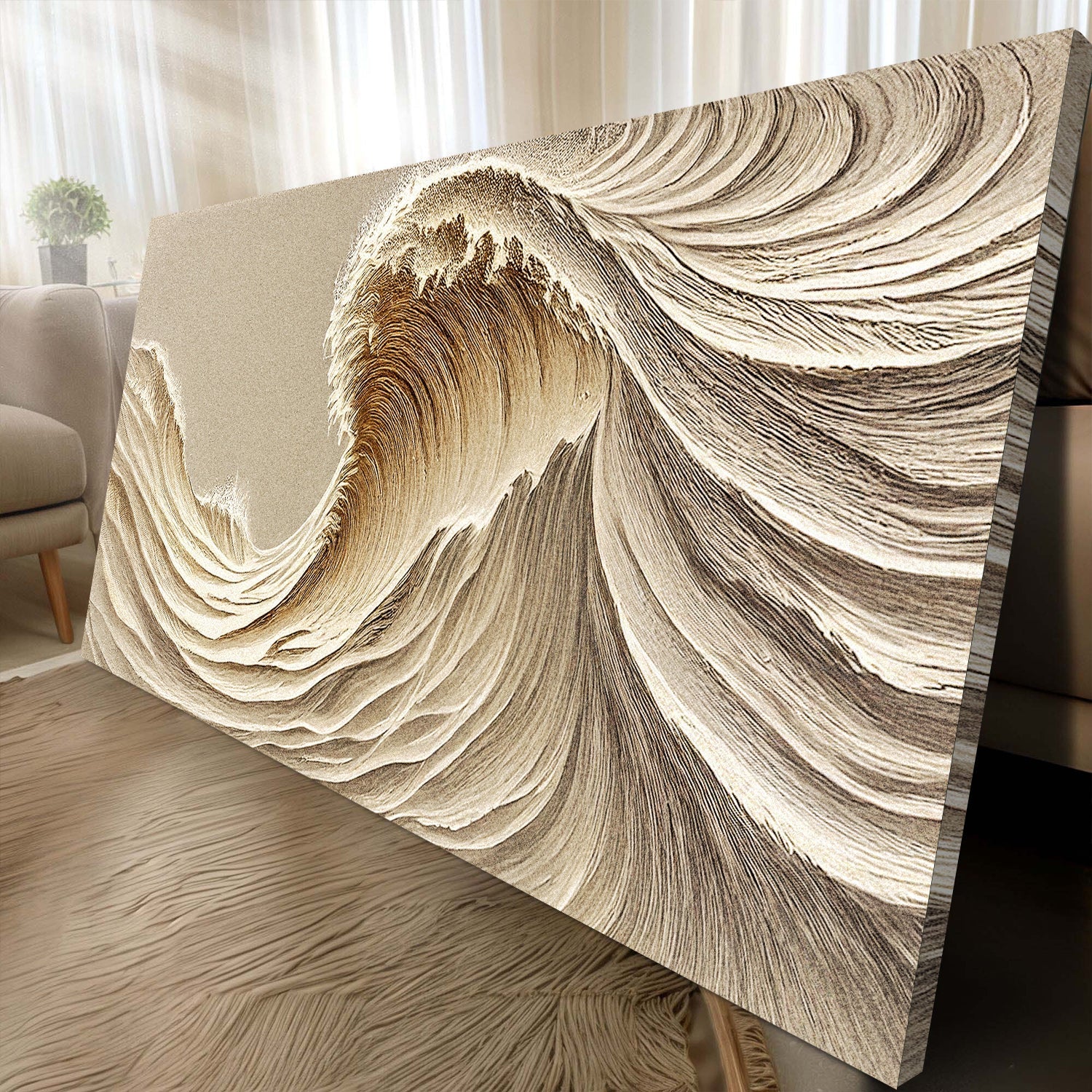 Beige Minimalist Wall Art III on sale at MyriadMart