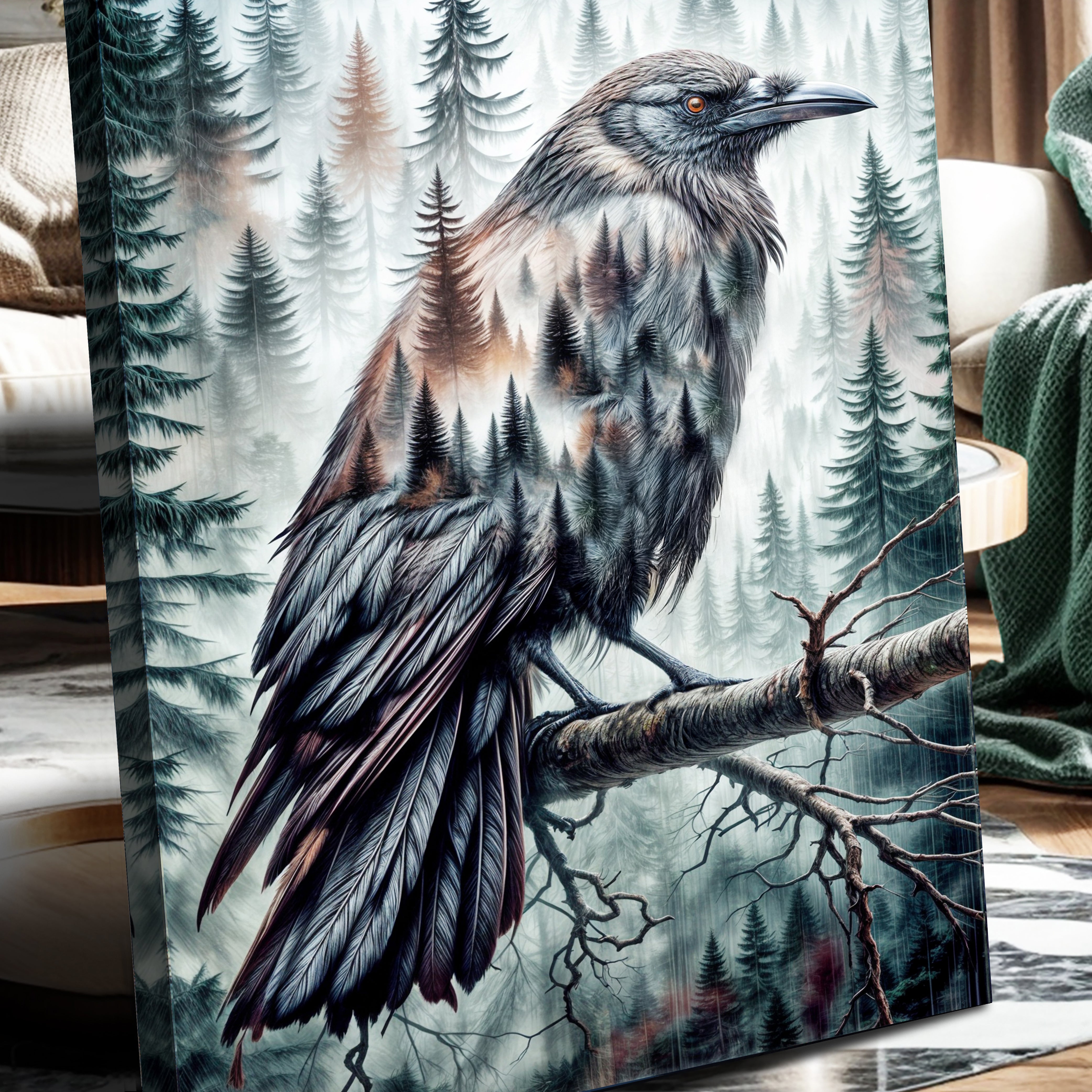 Crow Double Exposure Wall Art on sale at MyriadMart