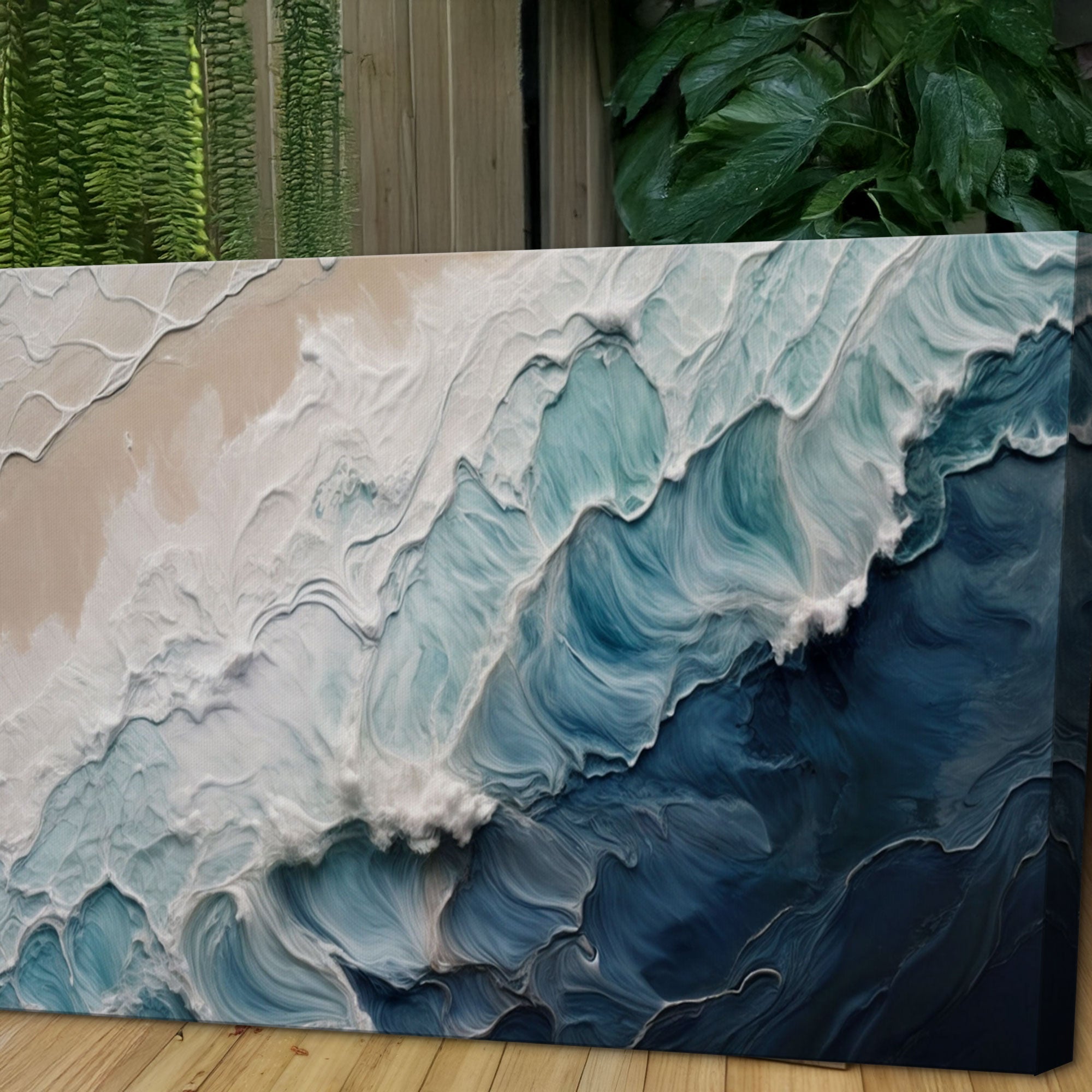 Crashing Coastal Waves Impasto Wall Art on sale at MyriadMart