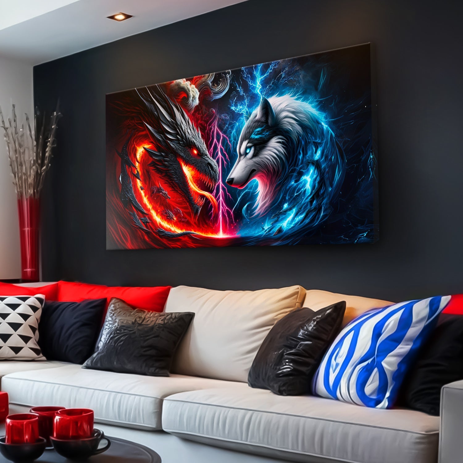 3D Dragon and Wolf Wall Art VI on sale at MyriadMart