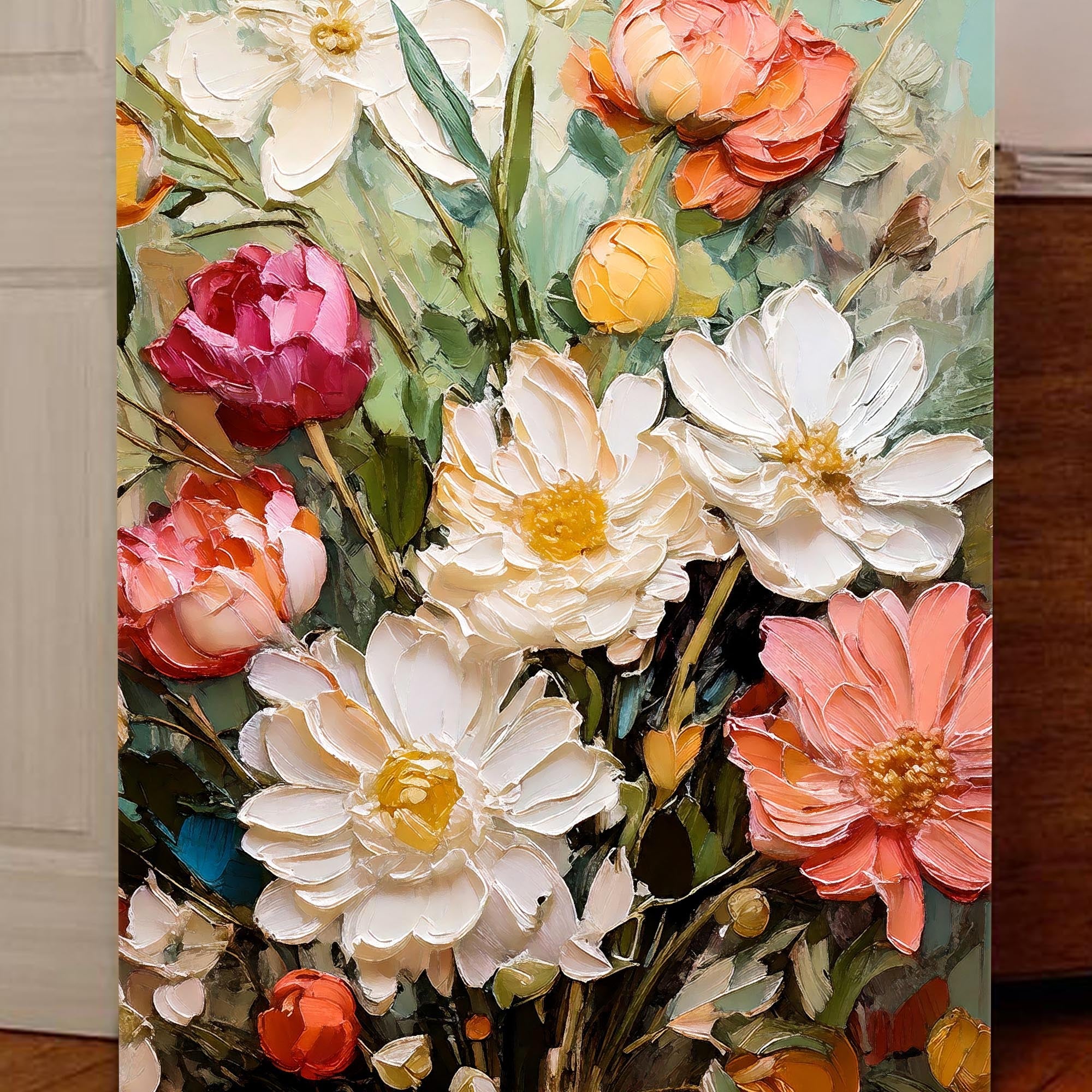 Serene Blossoms Impasto Wall Art on sale at MyriadMart