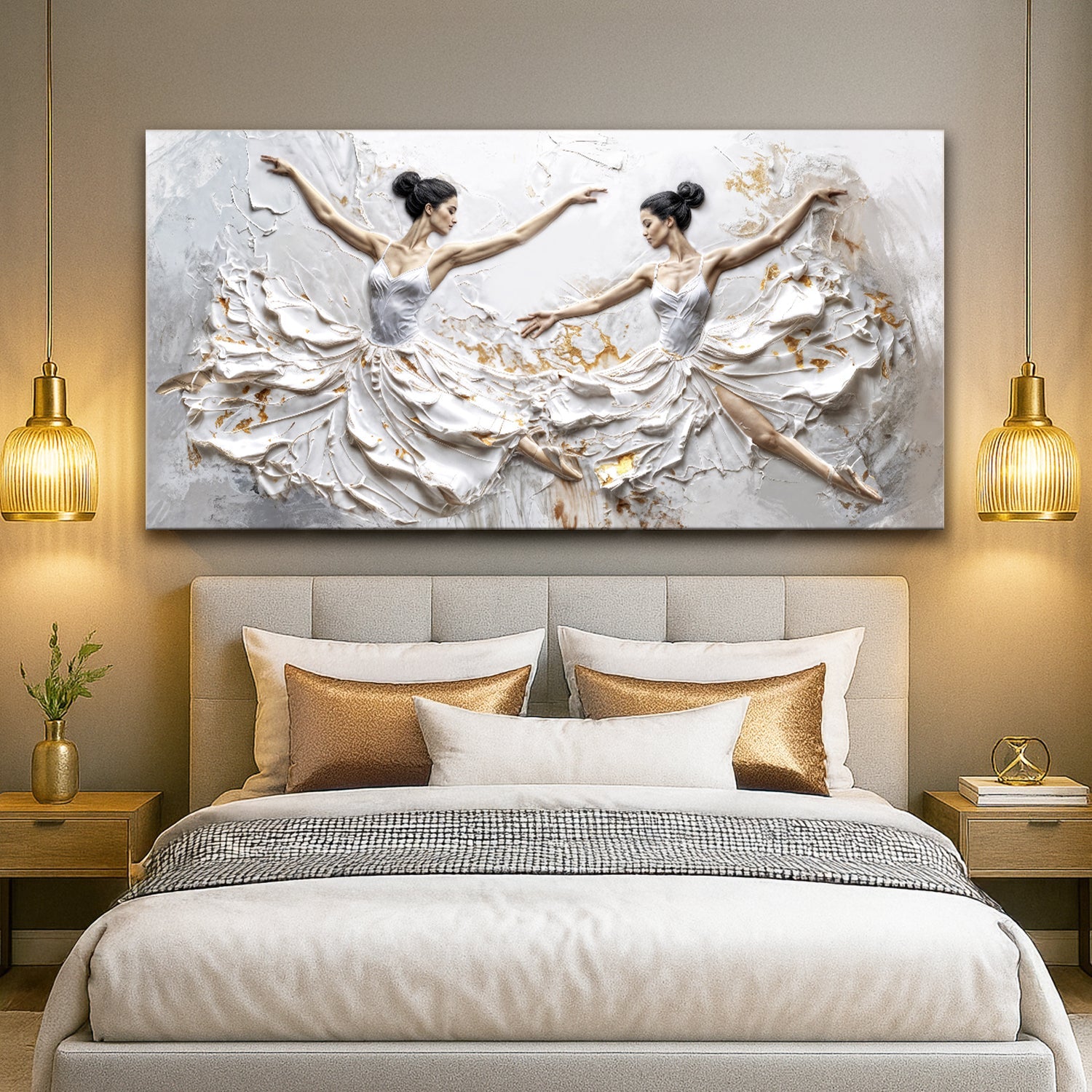 Modern Ethereal Dancers Impasto Wall Art on sale at MyriadMart