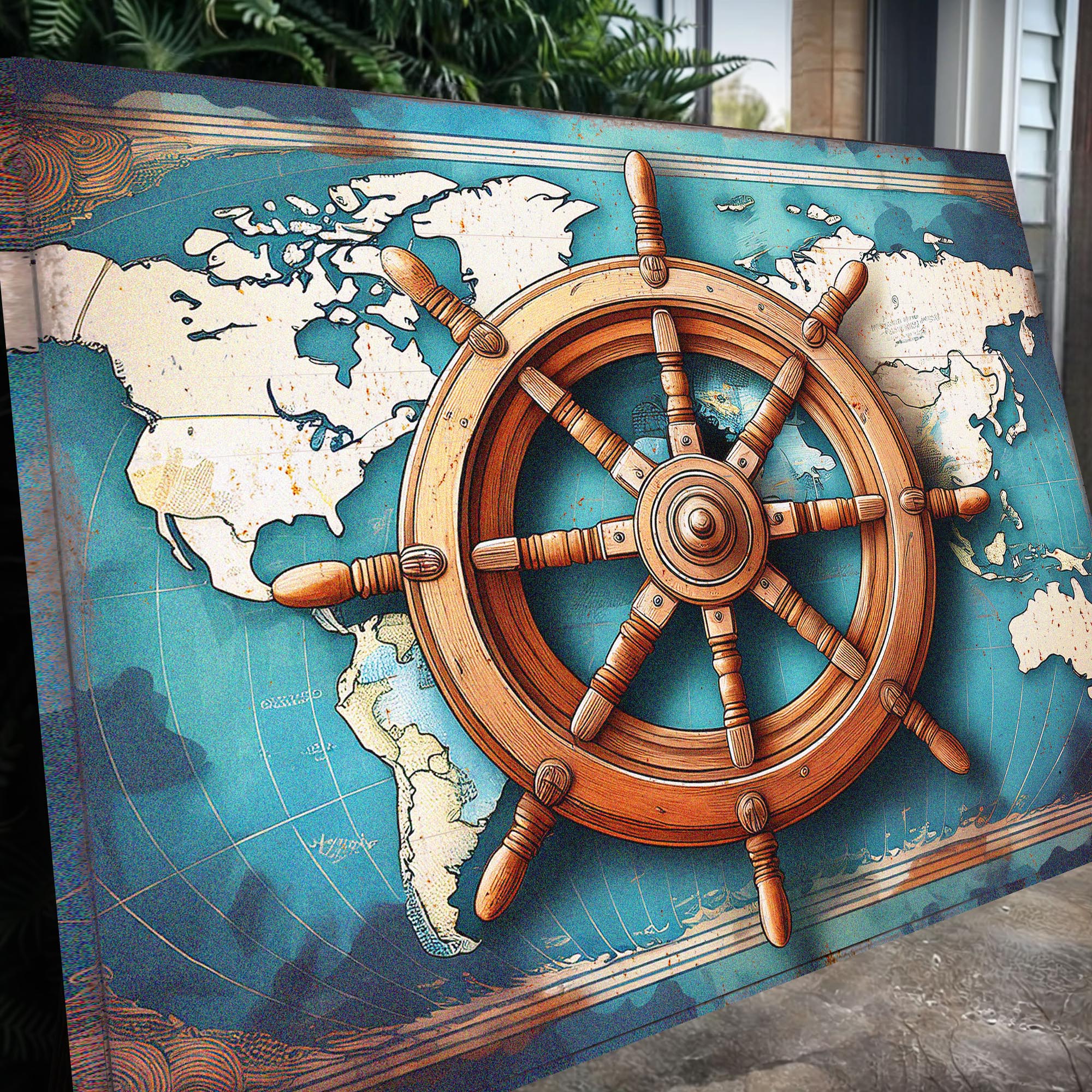 Sailboat Ship Wheel Coastal Wall Art on sale at MyriadMart