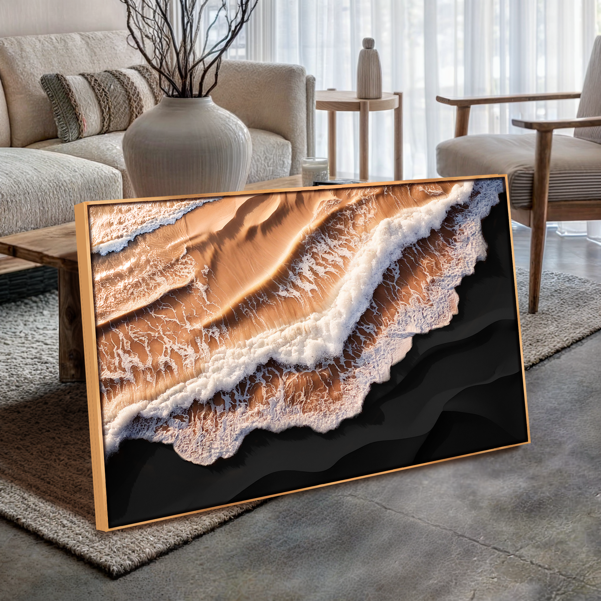 Amber Ocean Waves Wall Art on sale at MyriadMart