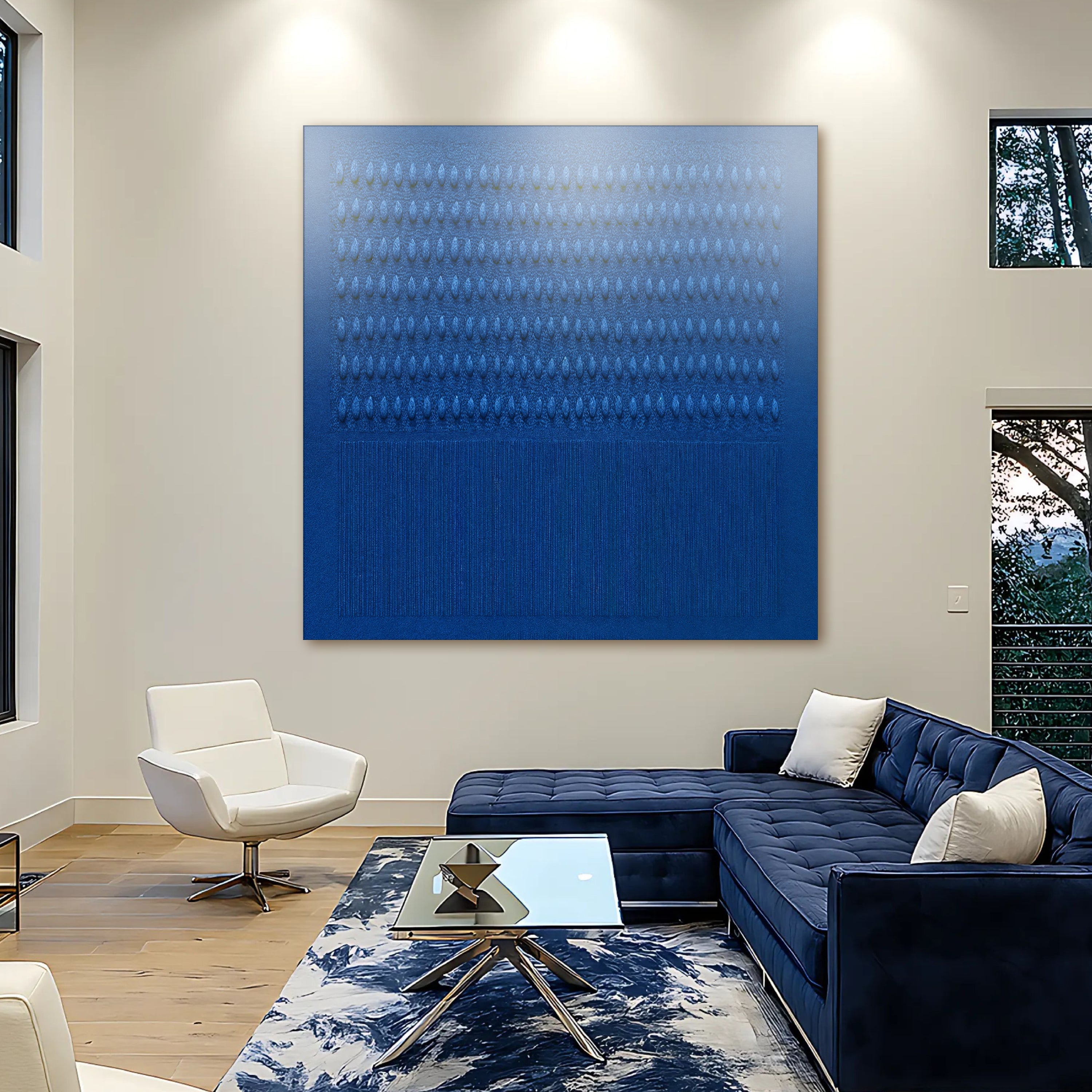 Minimalist Blue Gradient Abstract Wall Art on sale at MyriadMart