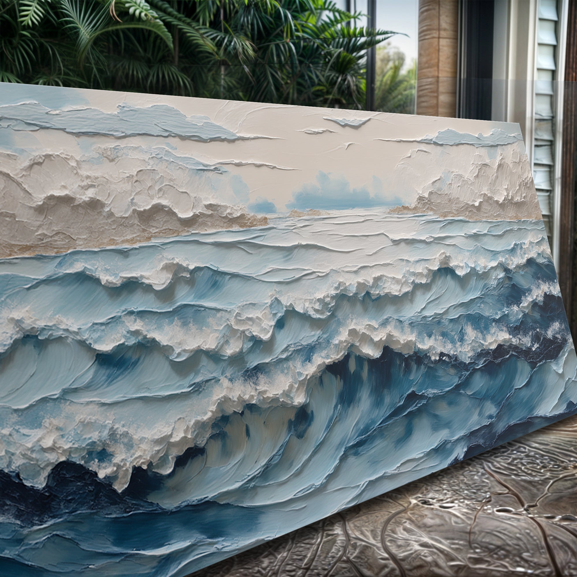 Ocean Embrace Impasto Wall Art on sale at MyriadMart