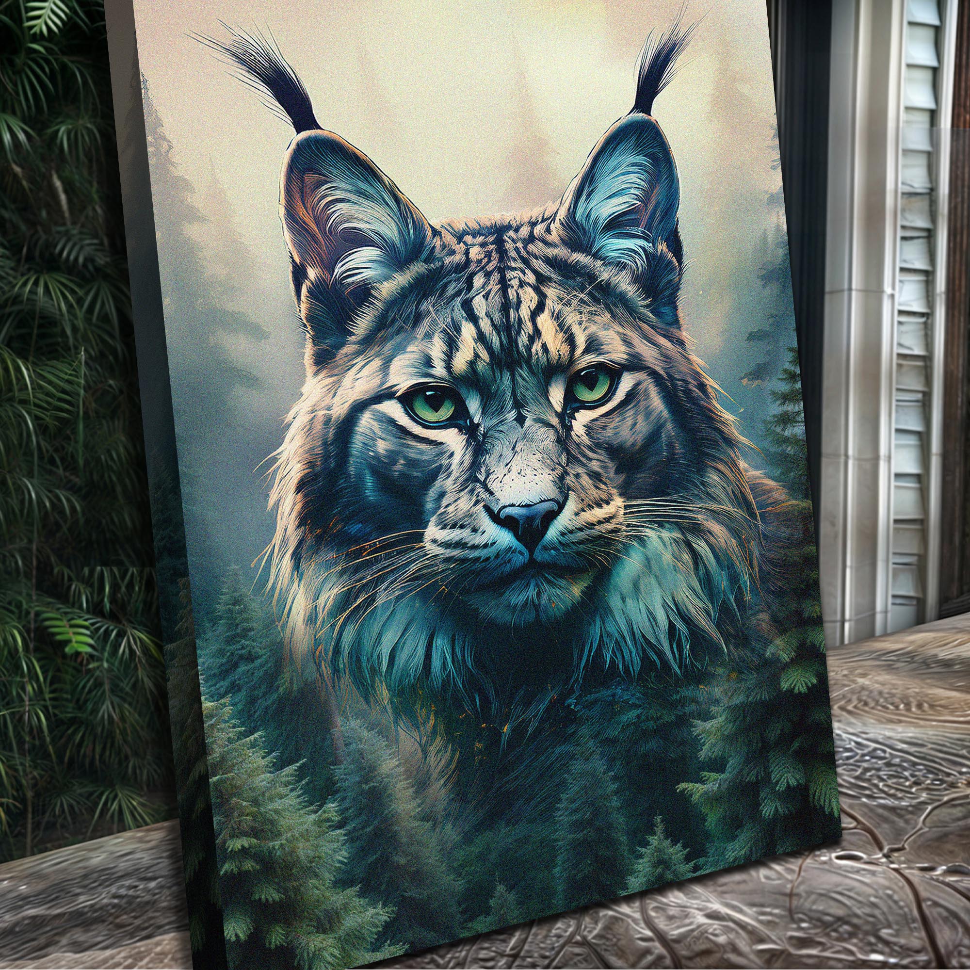 Lynx Double Exposure Wall Art on sale at MyriadMart