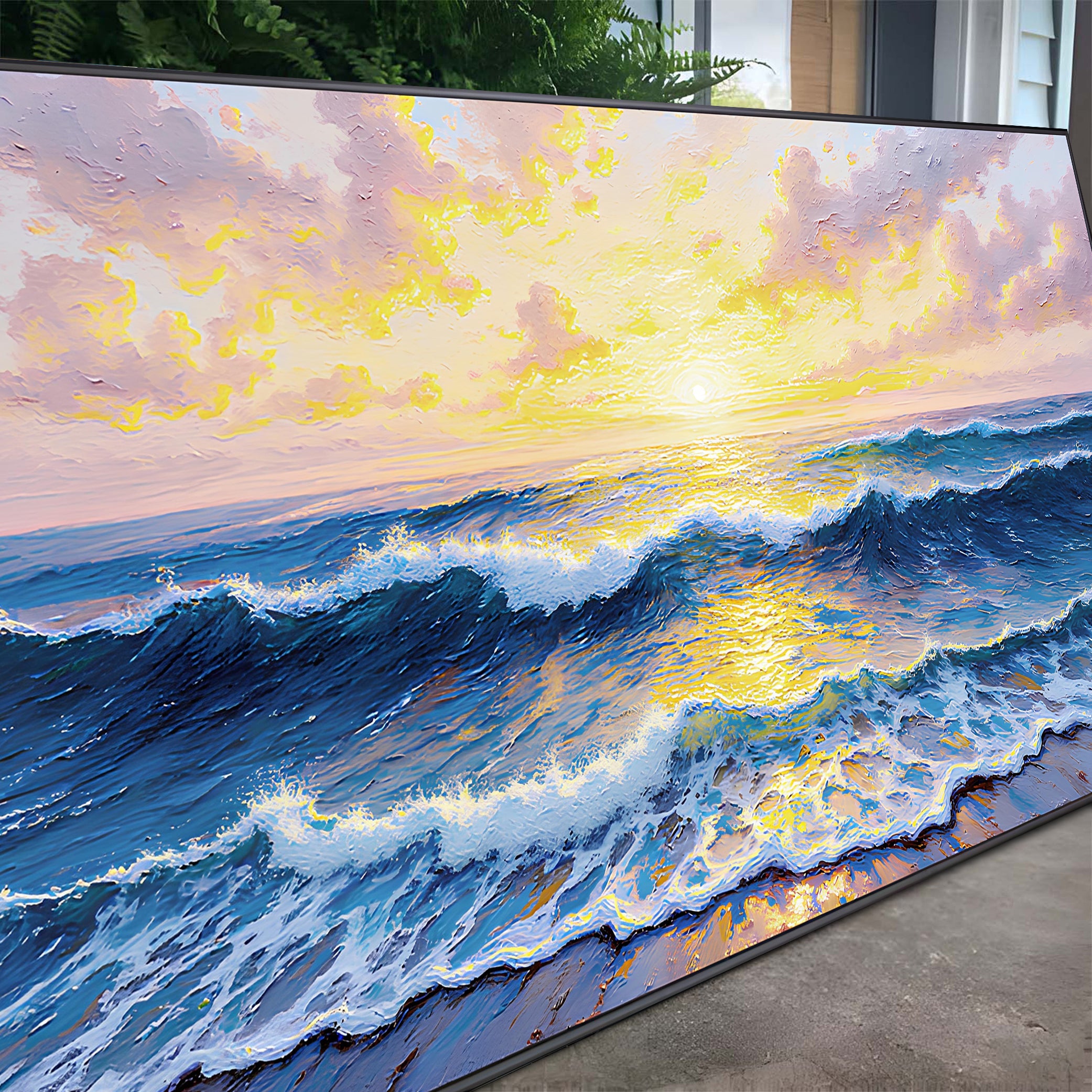 Golden Horizon Impasto Wall Art on sale at MyriadMart