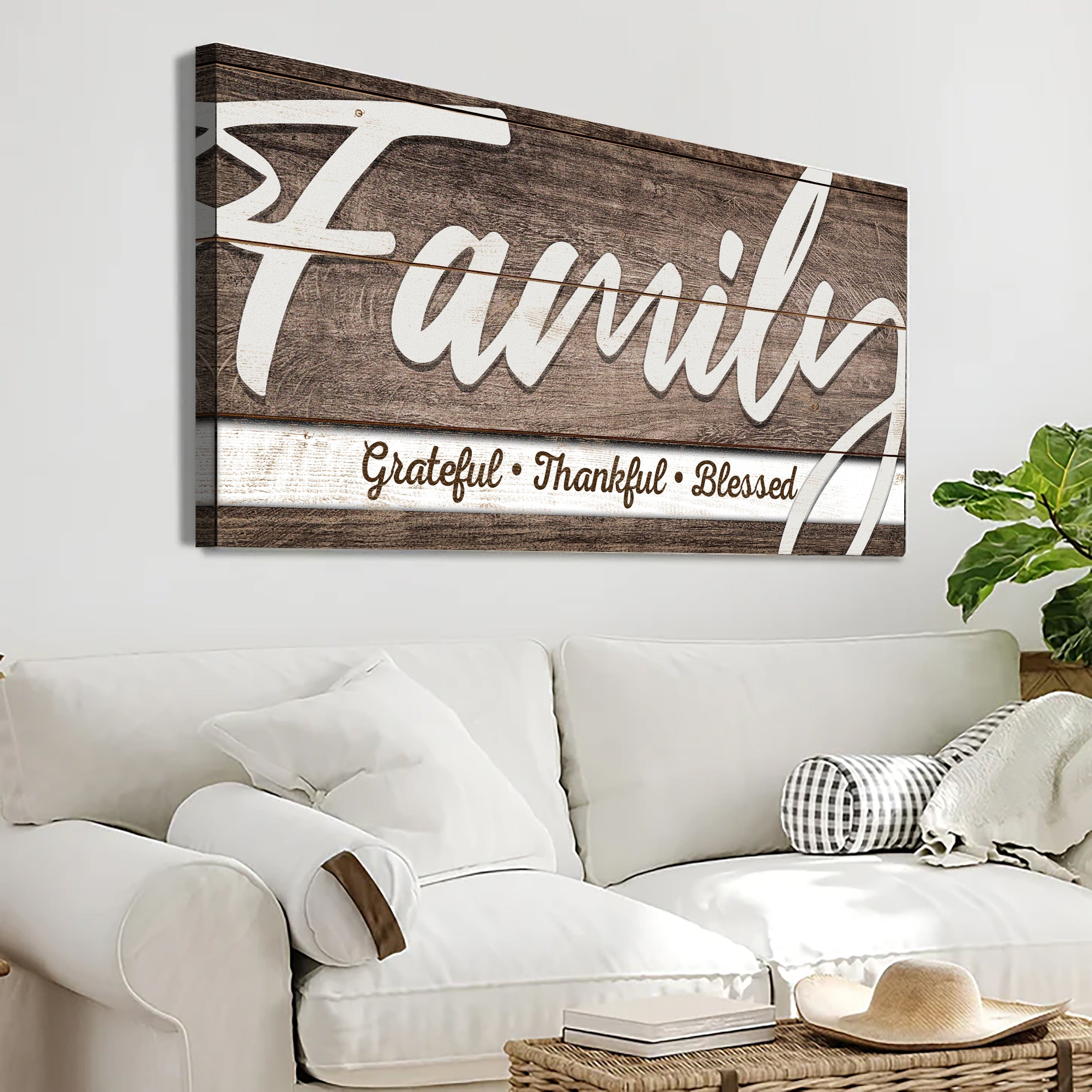 Grateful Thankful Blessed Family Sign III on sale at MyriadMart