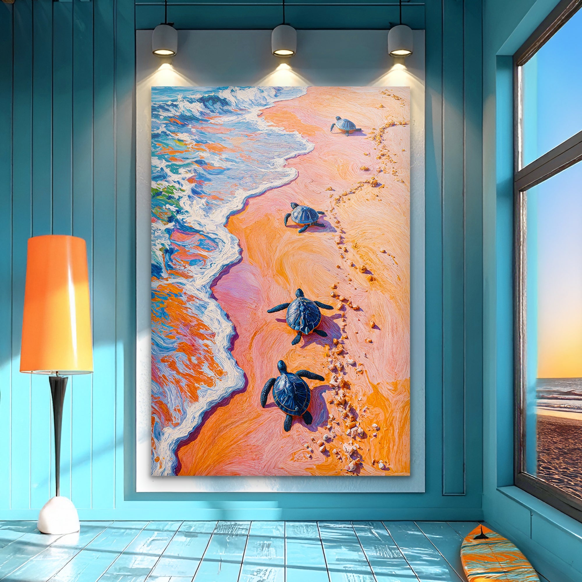 Turtles' Journey To The Sea Wall Art on sale at MyriadMart