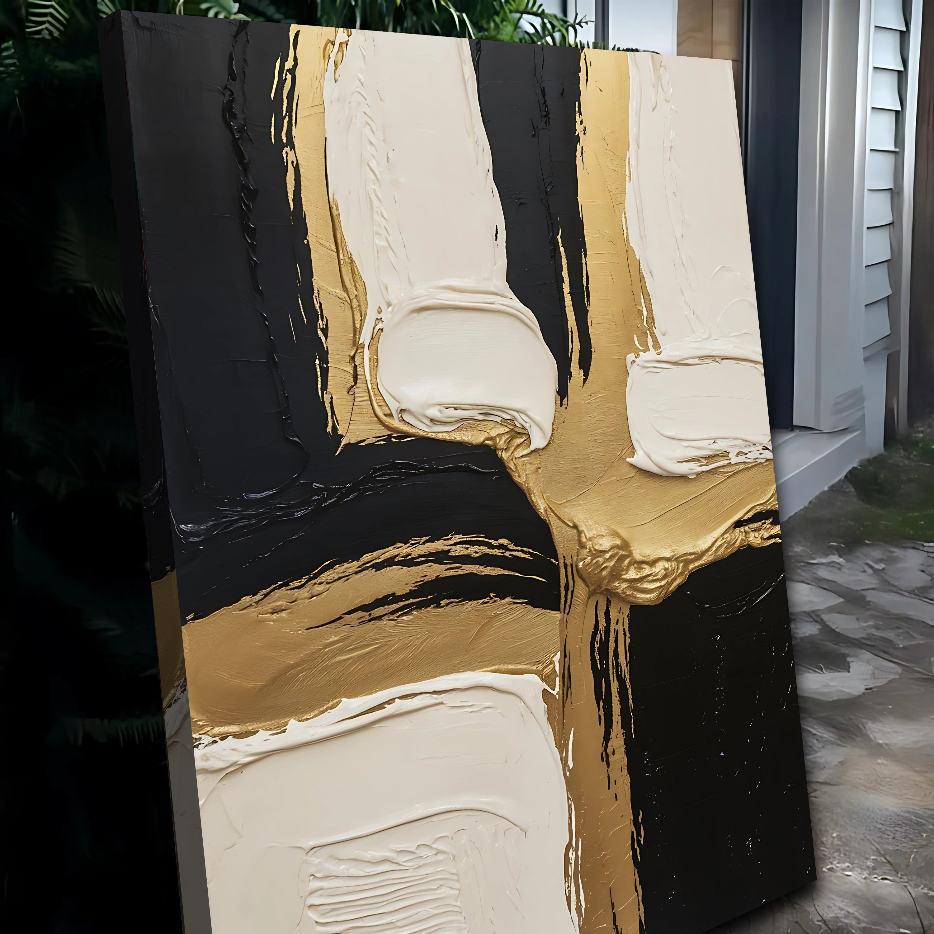 Black White and Gold Wall Art on sale at MyriadMart