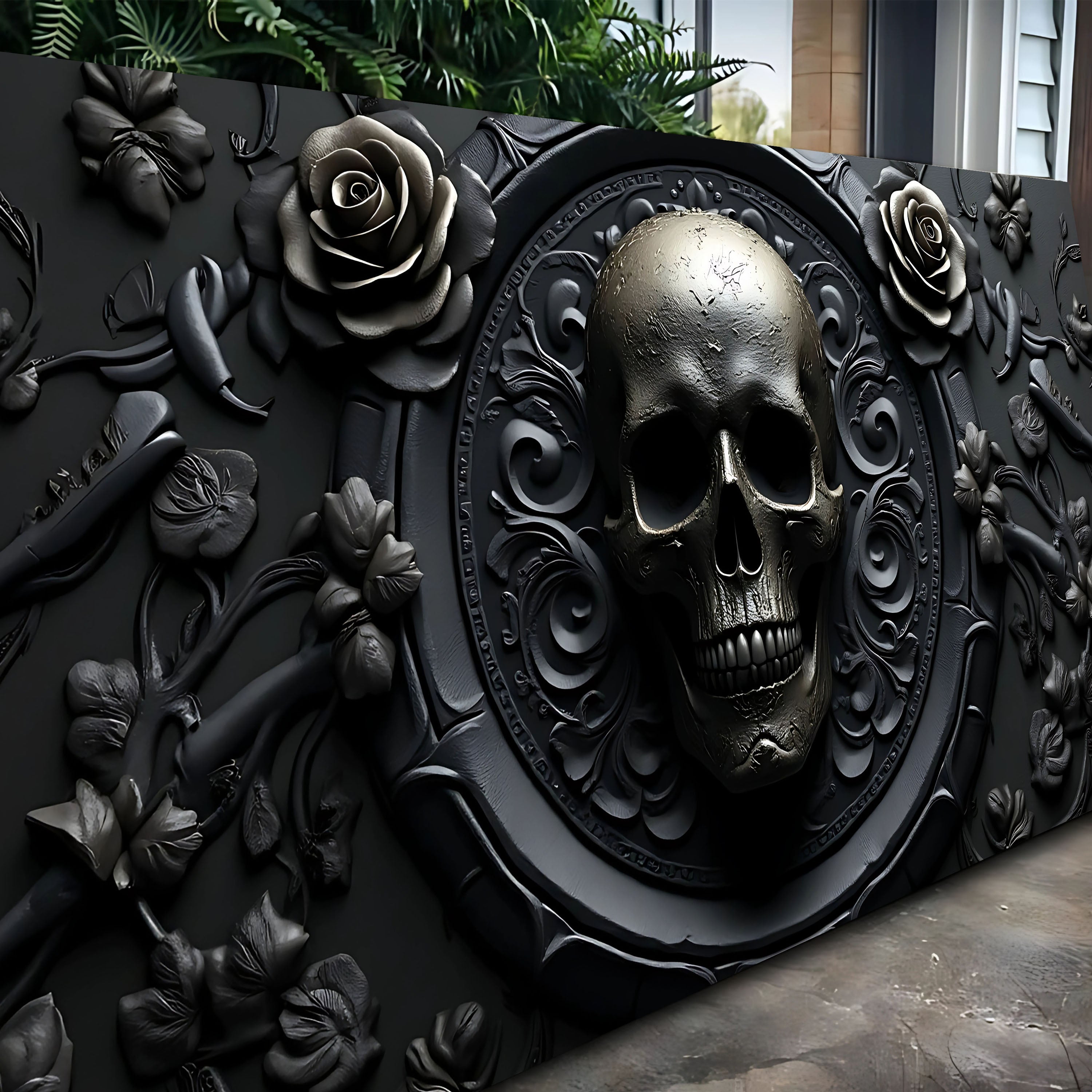 3D Rose and Skull Wall Art VI on sale at MyriadMart