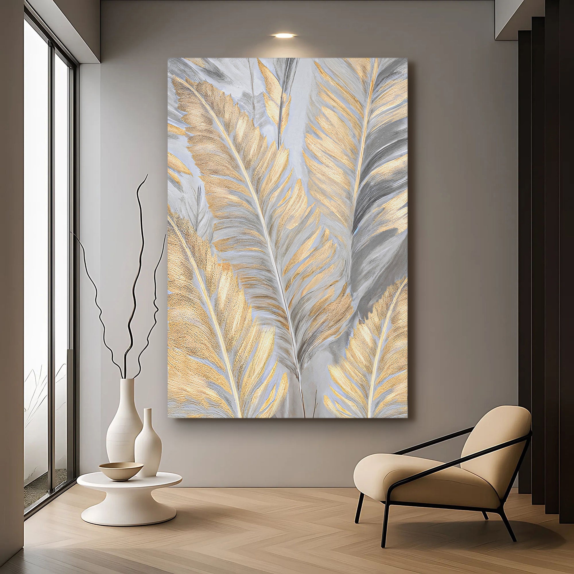 Luxury Gold and Silver Leaf Wall Art on sale at MyriadMart