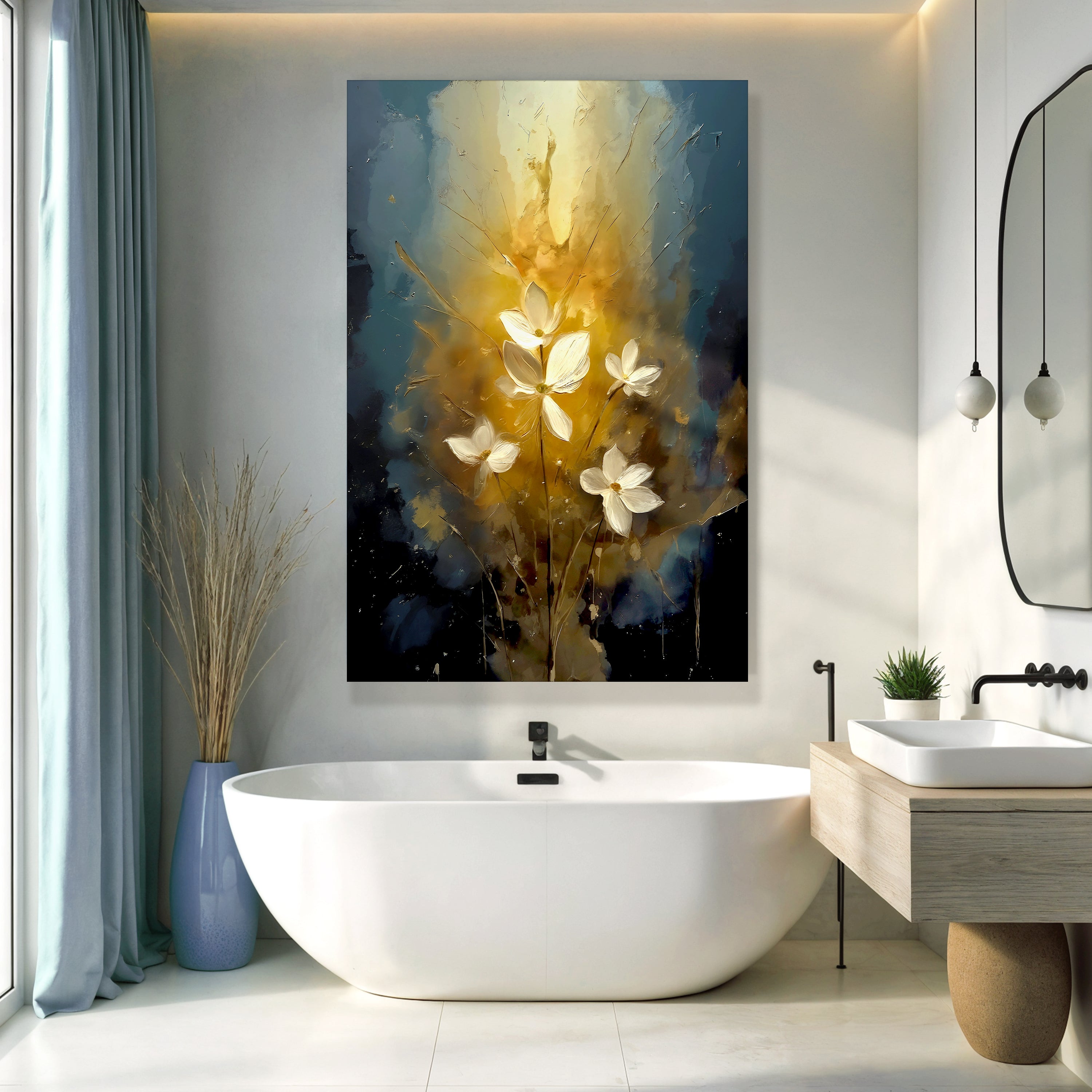 Golden Glow Elegant Flower Wall Art on sale at MyriadMart