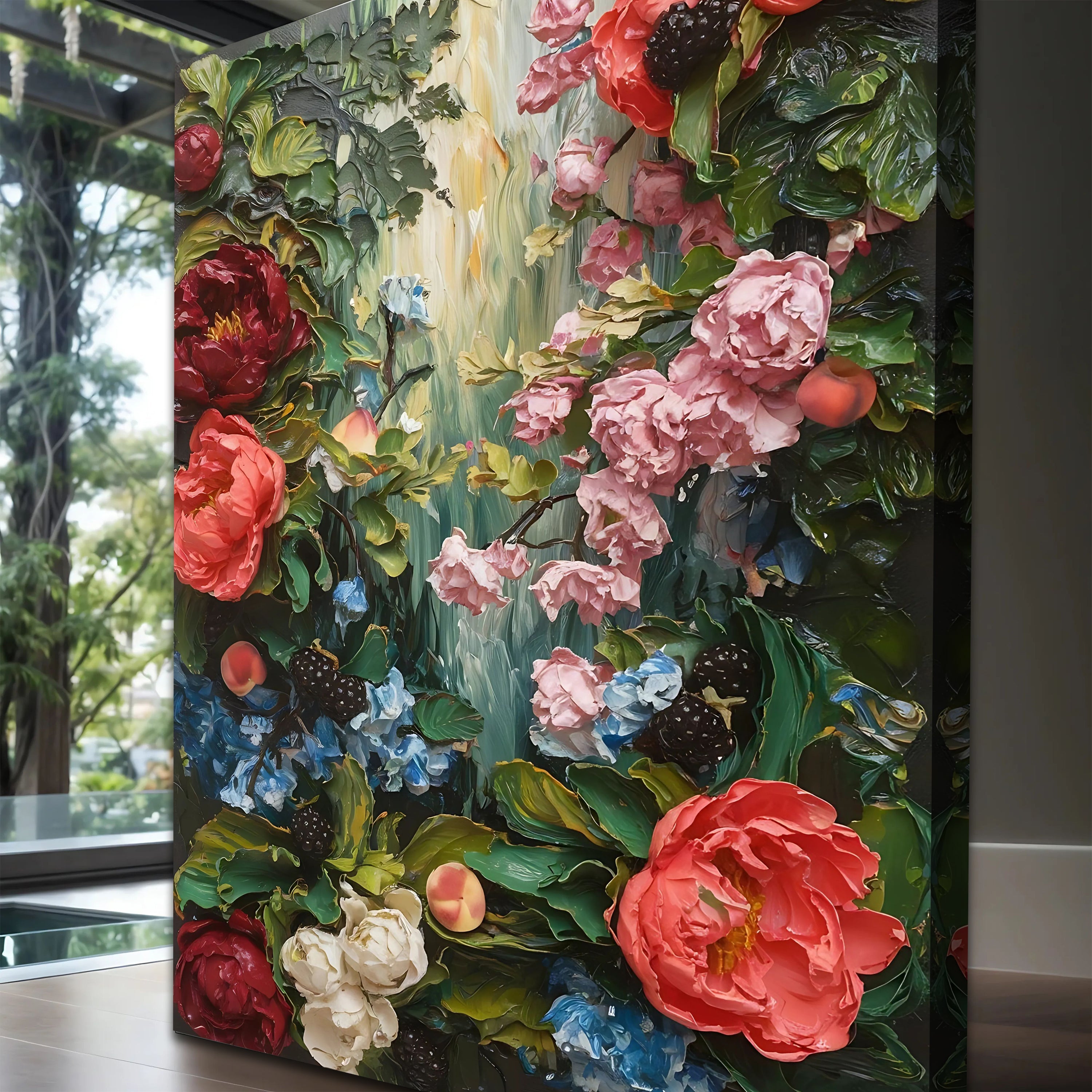 Garden Floral Impasto Wall Art on sale at MyriadMart