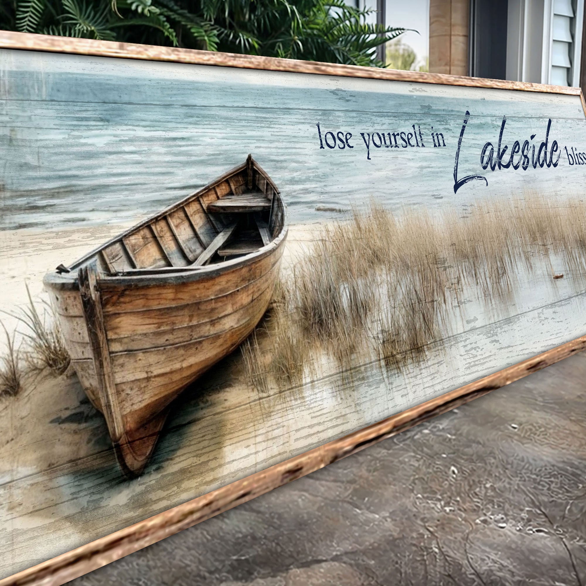 Lose Yourself in Lakeside Bliss Lake House Coastal Sign II on sale at MyriadMart