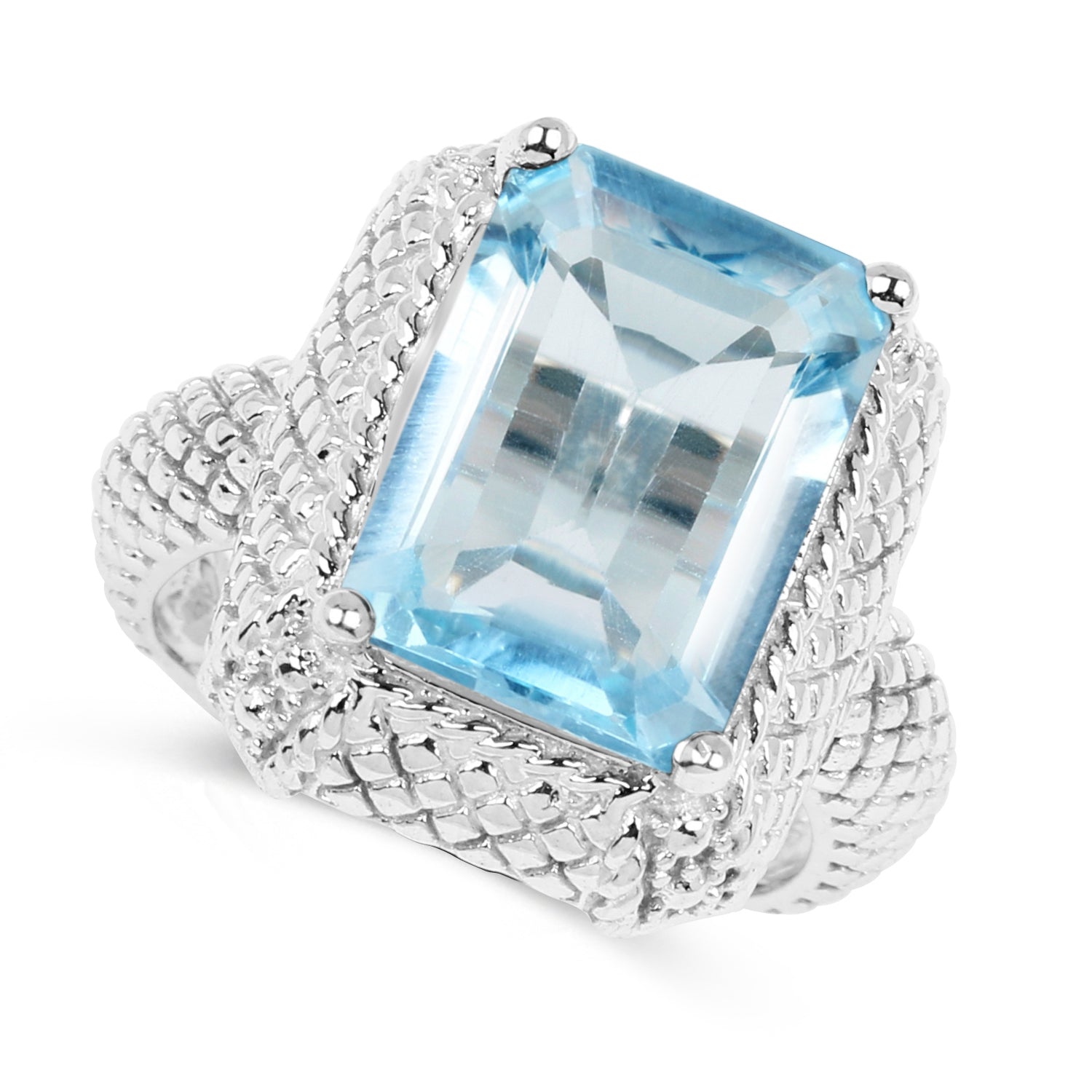 9.25 Carat Genuine Blue Topaz .925 Sterling Silver Ring on sale at MyriadMart