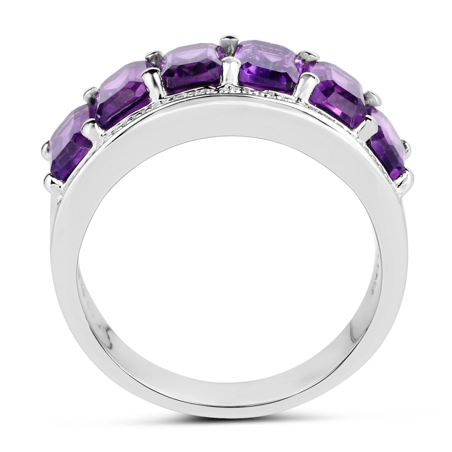 3.30 Carat Genuine Amethyst .925 Sterling Silver Ring on sale at MyriadMart