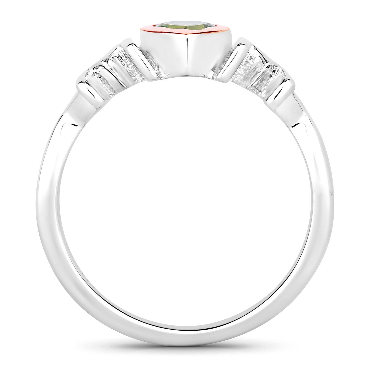 0.44 Carat Genuine Peridot .925 Sterling Silver Ring