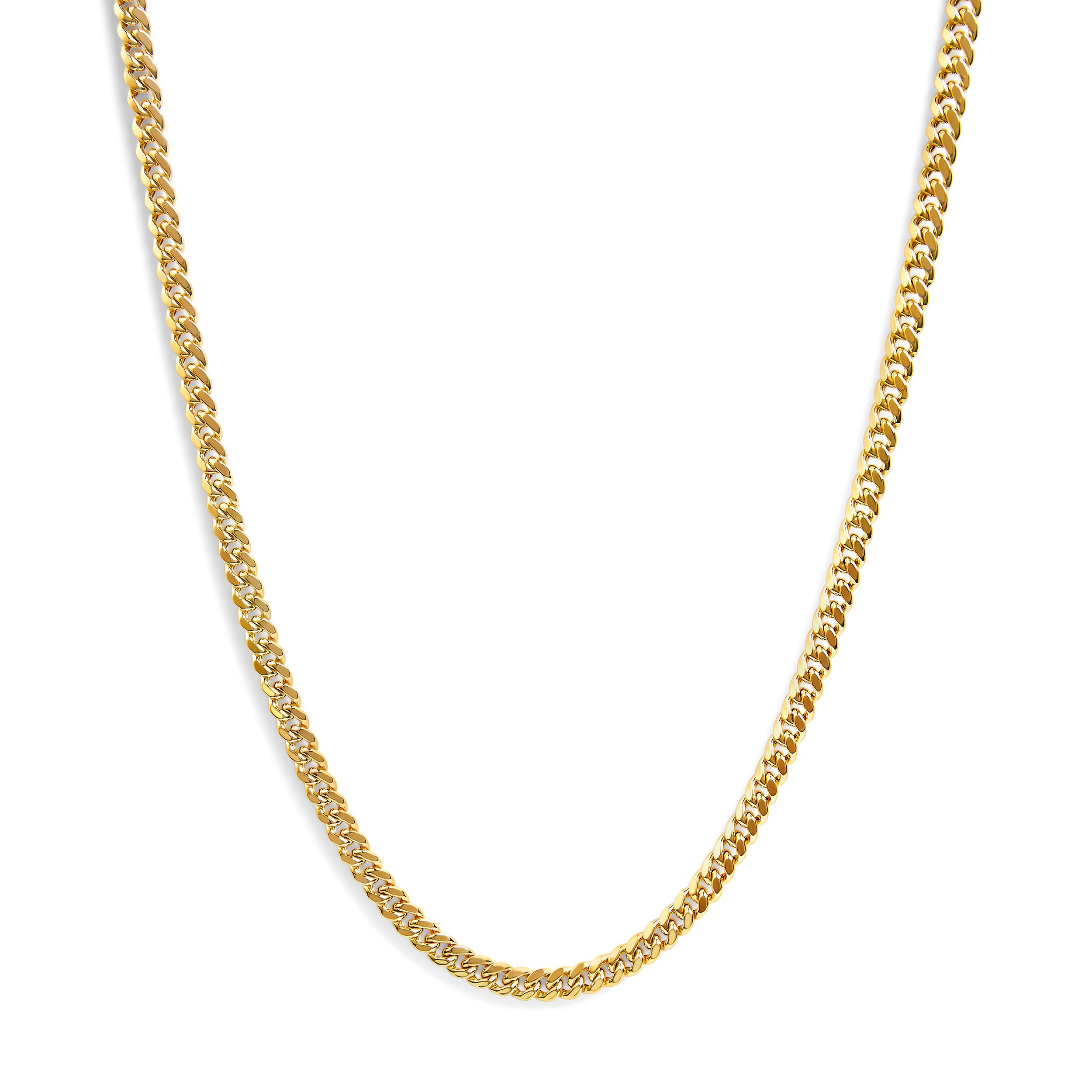 Semi-Solid 14K Yellow Gold 6.1mm Classic Miami Cuban Chain Necklace - 22 Inches on sale at MyriadMart