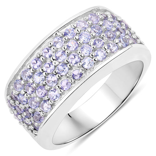 1.42 Carat Genuine Tanzanite .925 Sterling Silver Ring on sale at MyriadMart