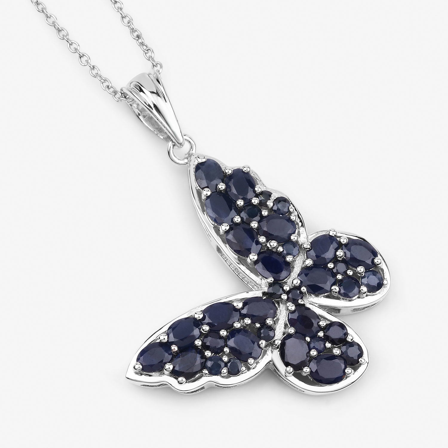 4.36 Carat Genuine Blue Sapphire .925 Sterling Silver Pendant on sale at MyriadMart