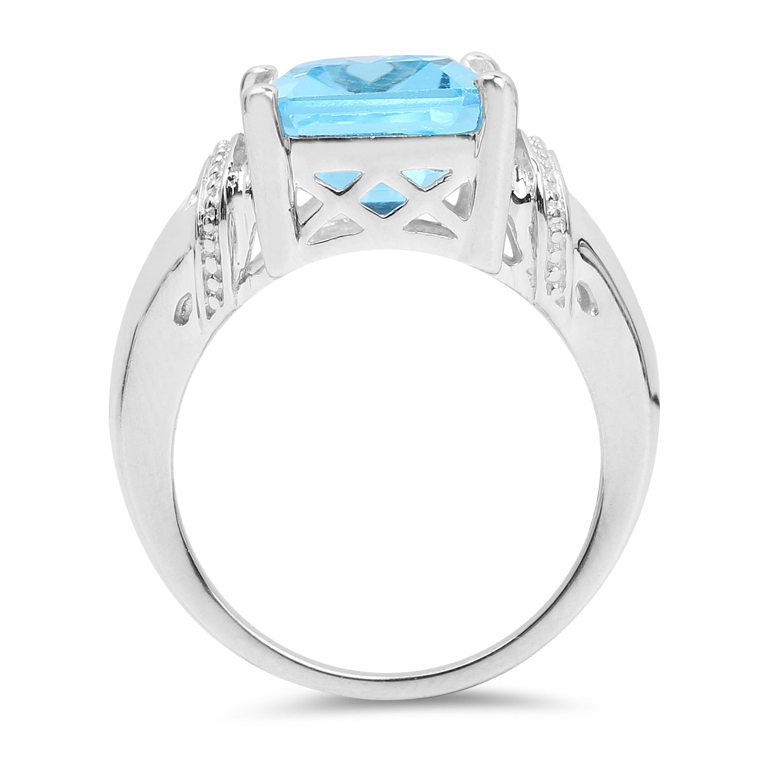 8.89 Carat Genuine Swiss Blue Topaz .925 Sterling Silver Ring on sale at MyriadMart