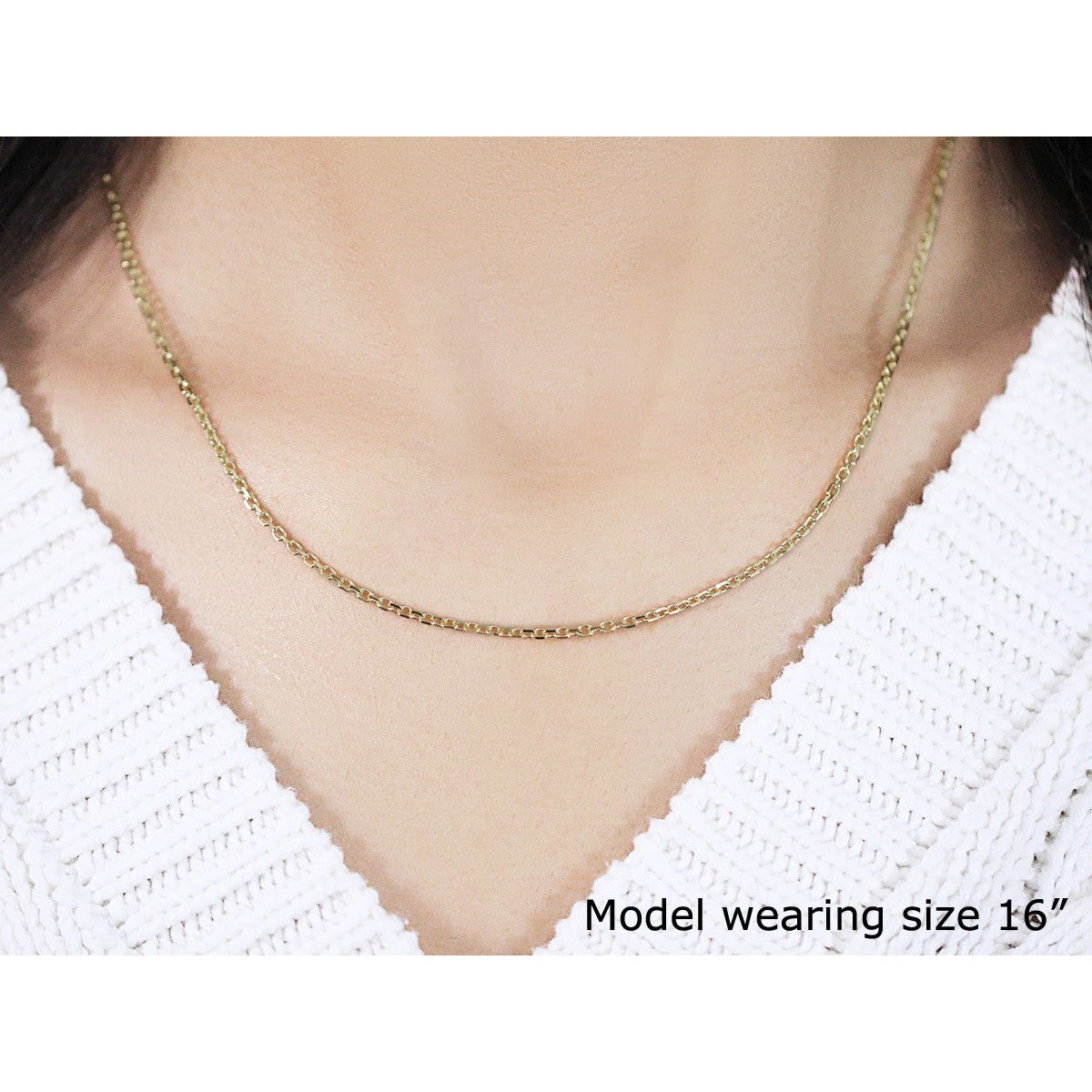 18k Yellow Gold Diamond Cut Cable Link Chain 1.90 mm on sale at MyriadMart
