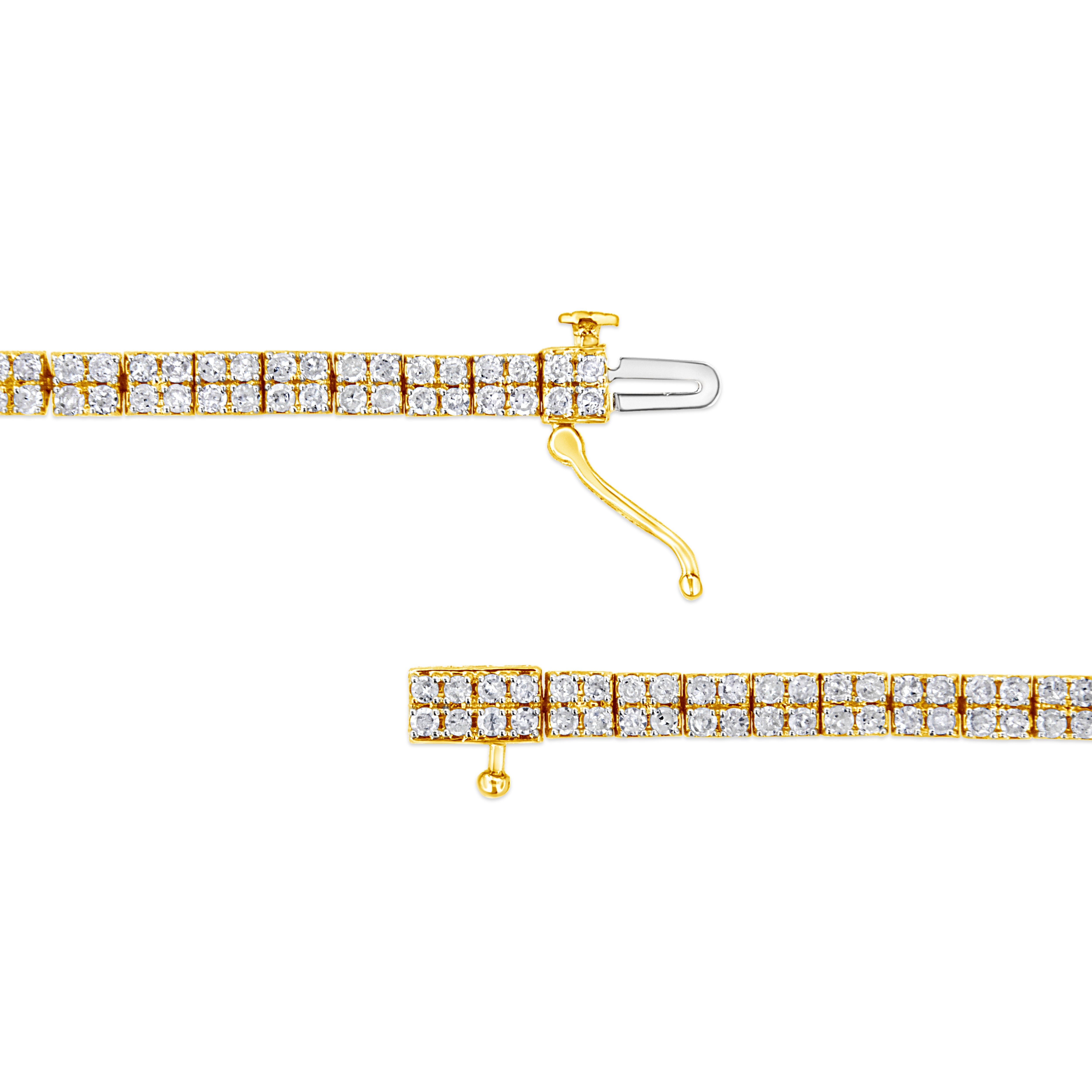 14K Yellow Gold Plated .925 Sterling Silver 3.0 Cttw Diamond Link Bracelet K-L Color, I2-I3 Clarity - 7.25" on sale at MyriadMart