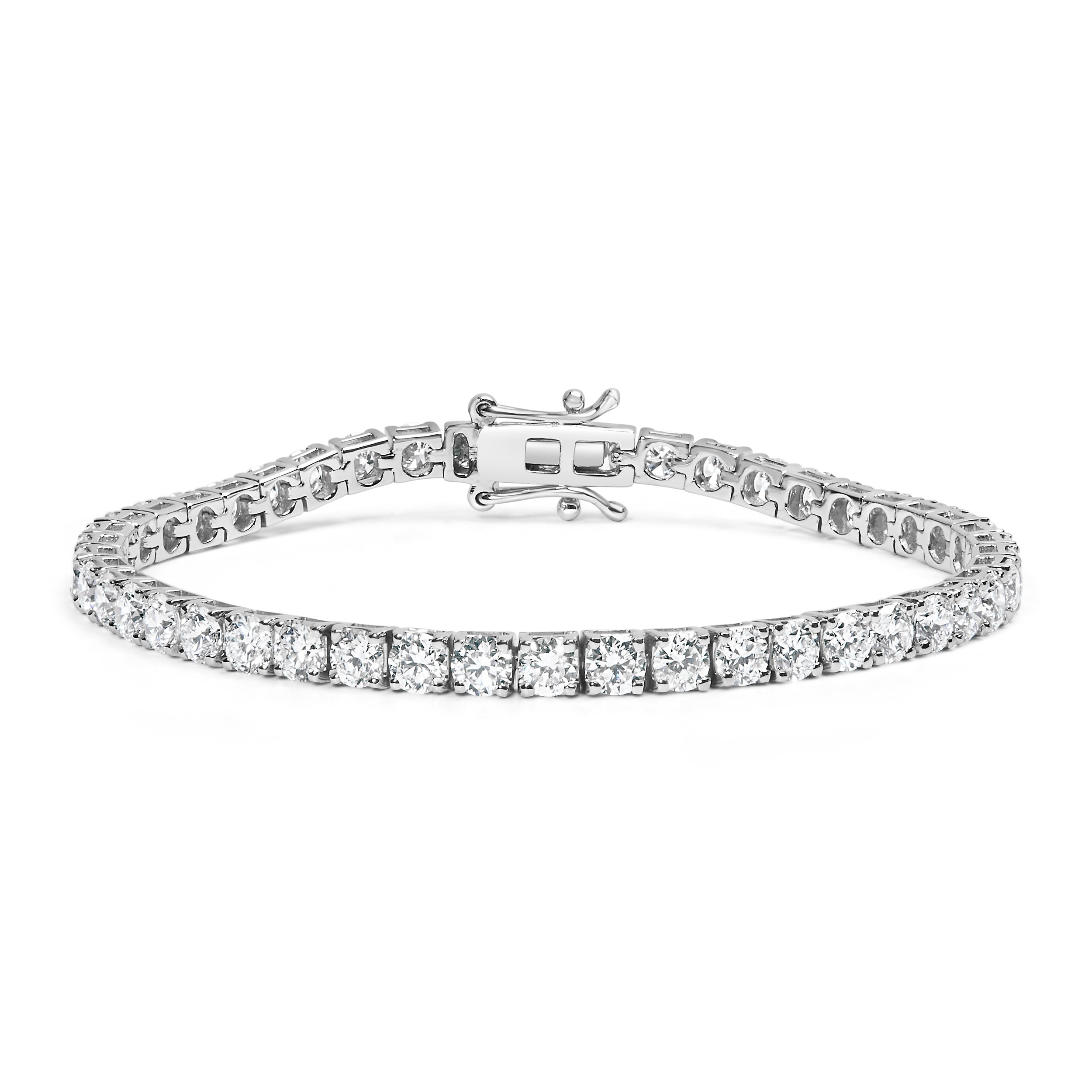 14K White Gold 5.00 Cttw Prong Set Lab Grown Round Diamond Classic Tennis Bracelet F-G Color, VS2-SI1 Clarity - 7.25" on sale at MyriadMart