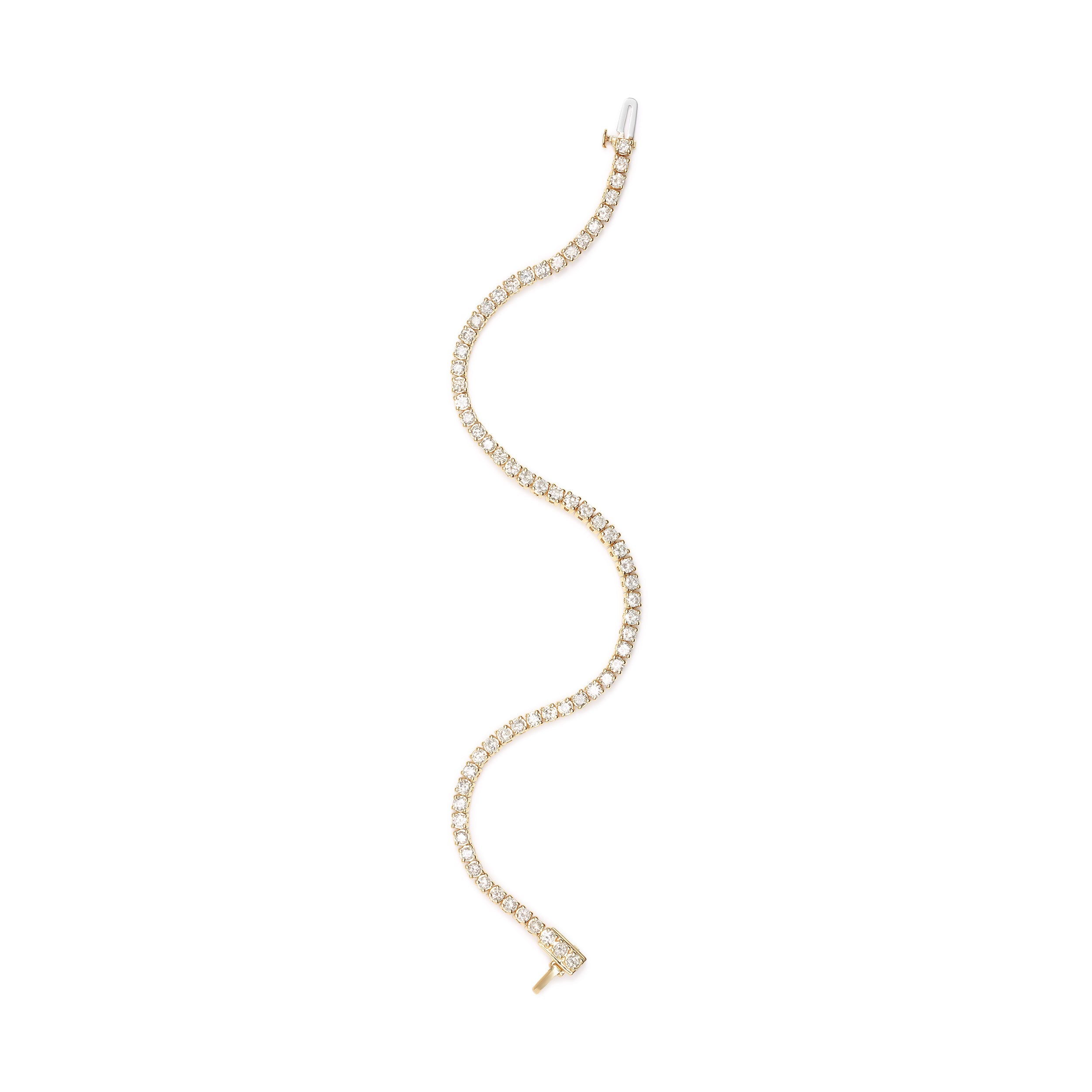 14K Yellow Gold 6.0 Cttw Classic 4 Prong Set Round Brilliant Cut Diamond Tennis Bracelet K-L Color, VS2-SI1 Clarity - 7.25" on sale at MyriadMart