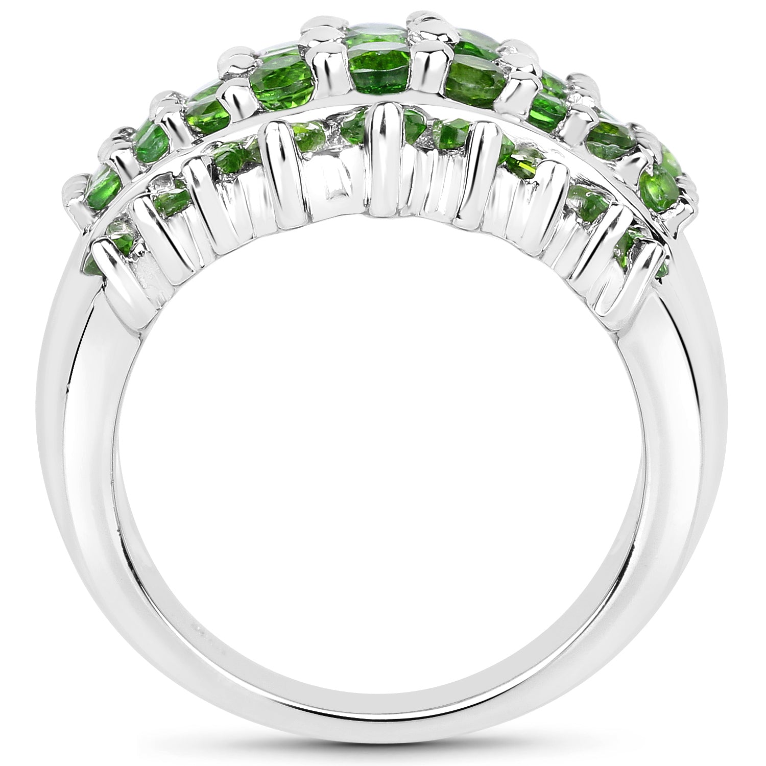 2.48 Carat Genuine Chrome Diopside .925 Sterling Silver Ring on sale at MyriadMart