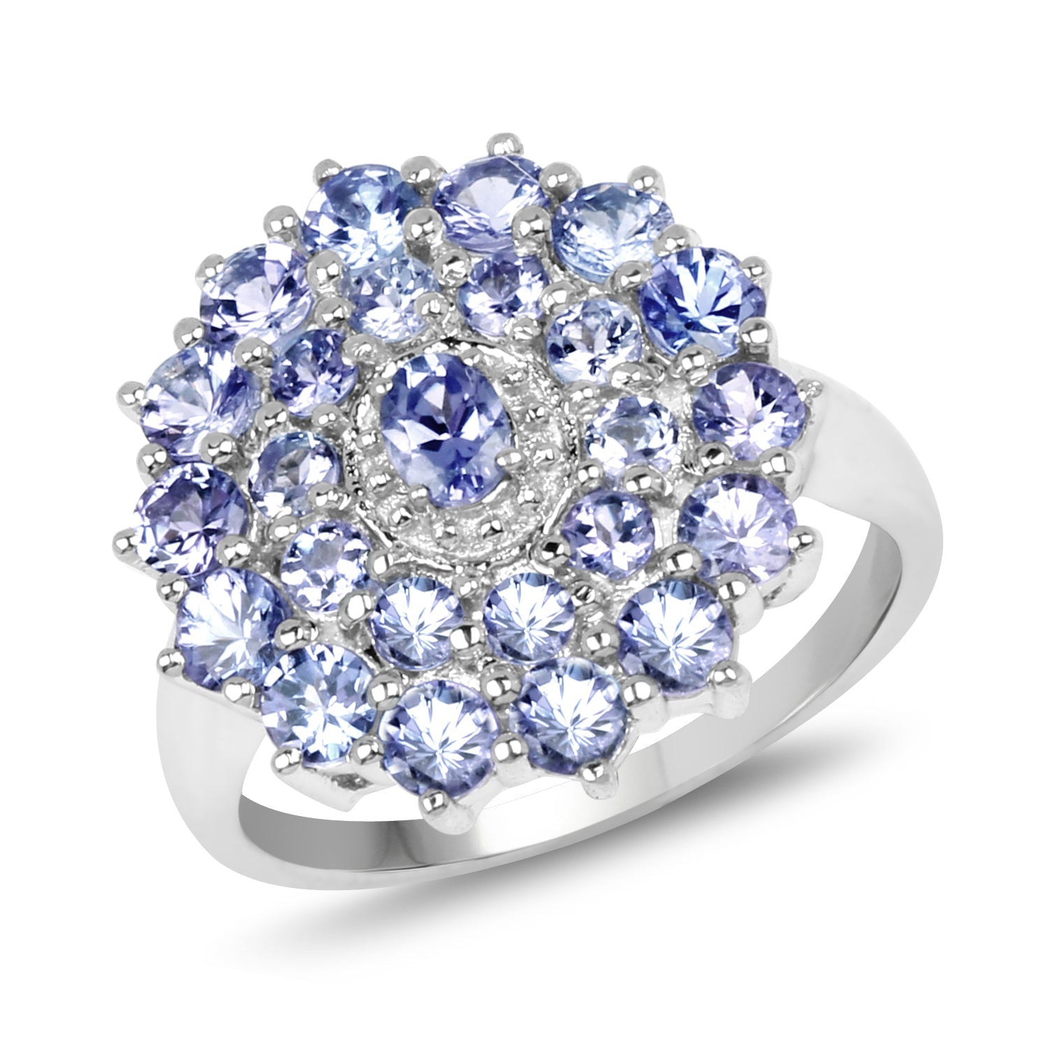2.27 Carat Genuine Tanzanite .925 Sterling Silver Ring on sale at MyriadMart
