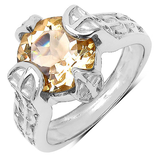 11.40 Carat Genuine Citrine .925 Sterling Silver Ring, Pendant and Earrings Set on sale at MyriadMart