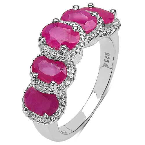 3.20 Carat Genuine Ruby Sterling Silver Ring on sale at MyriadMart